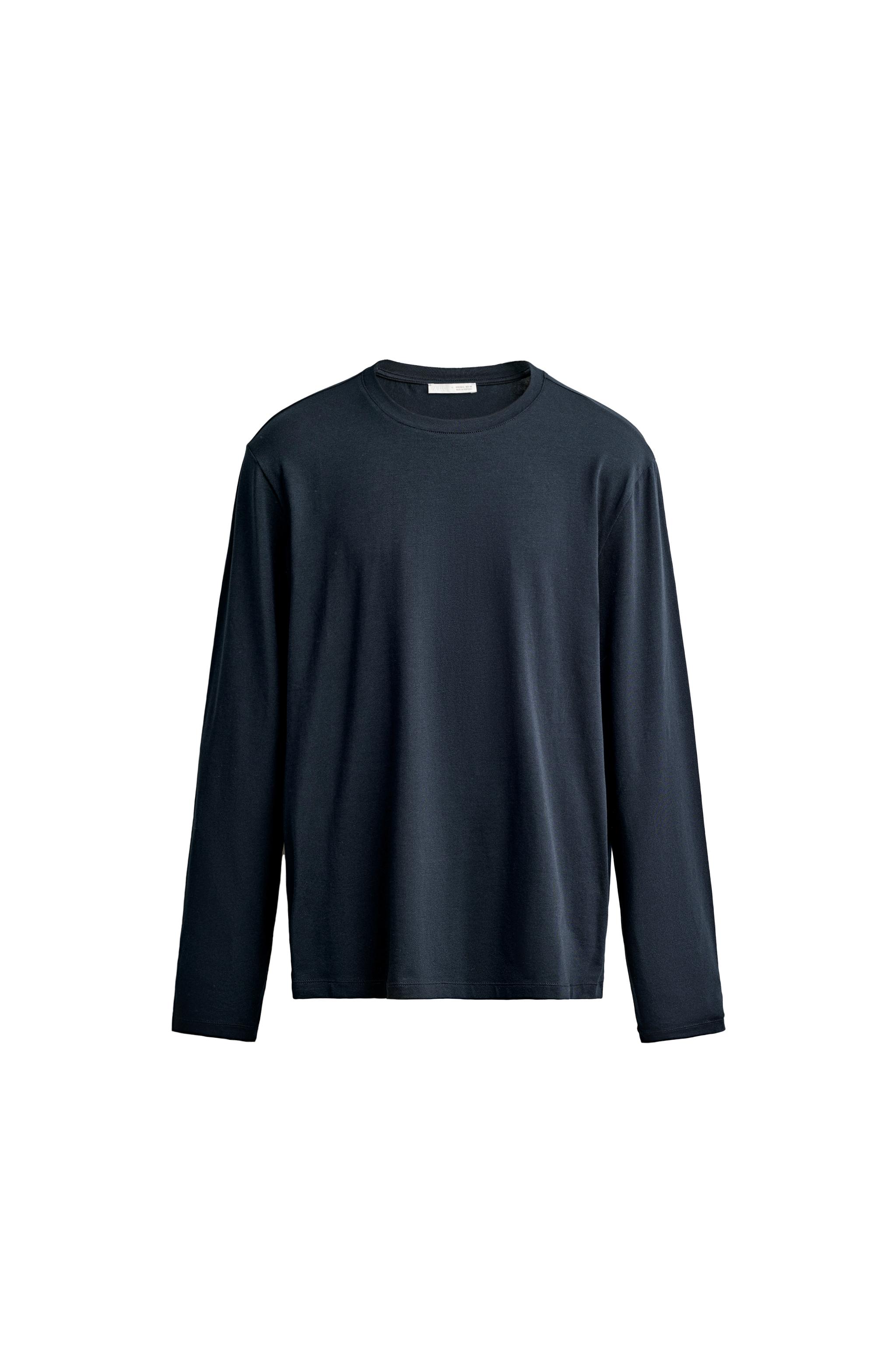 БАЗОВАЯ ФУТБОЛКА СЛИМ-ФИТ С ДЛИННЫМИ РУКАВАМИ — ZARA