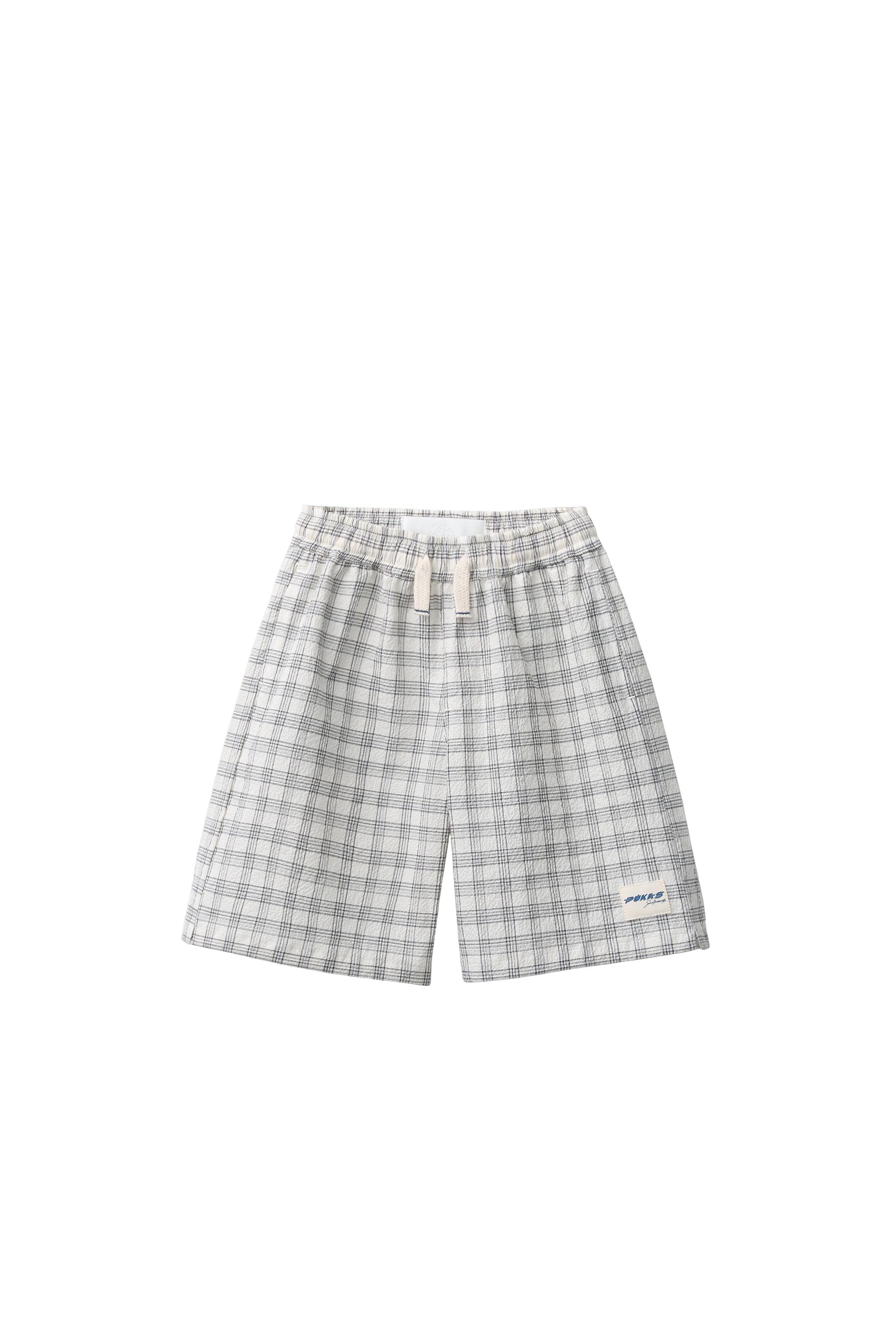 Бермуды PUKAS SURF из жатой ткани в клетку — ZARA