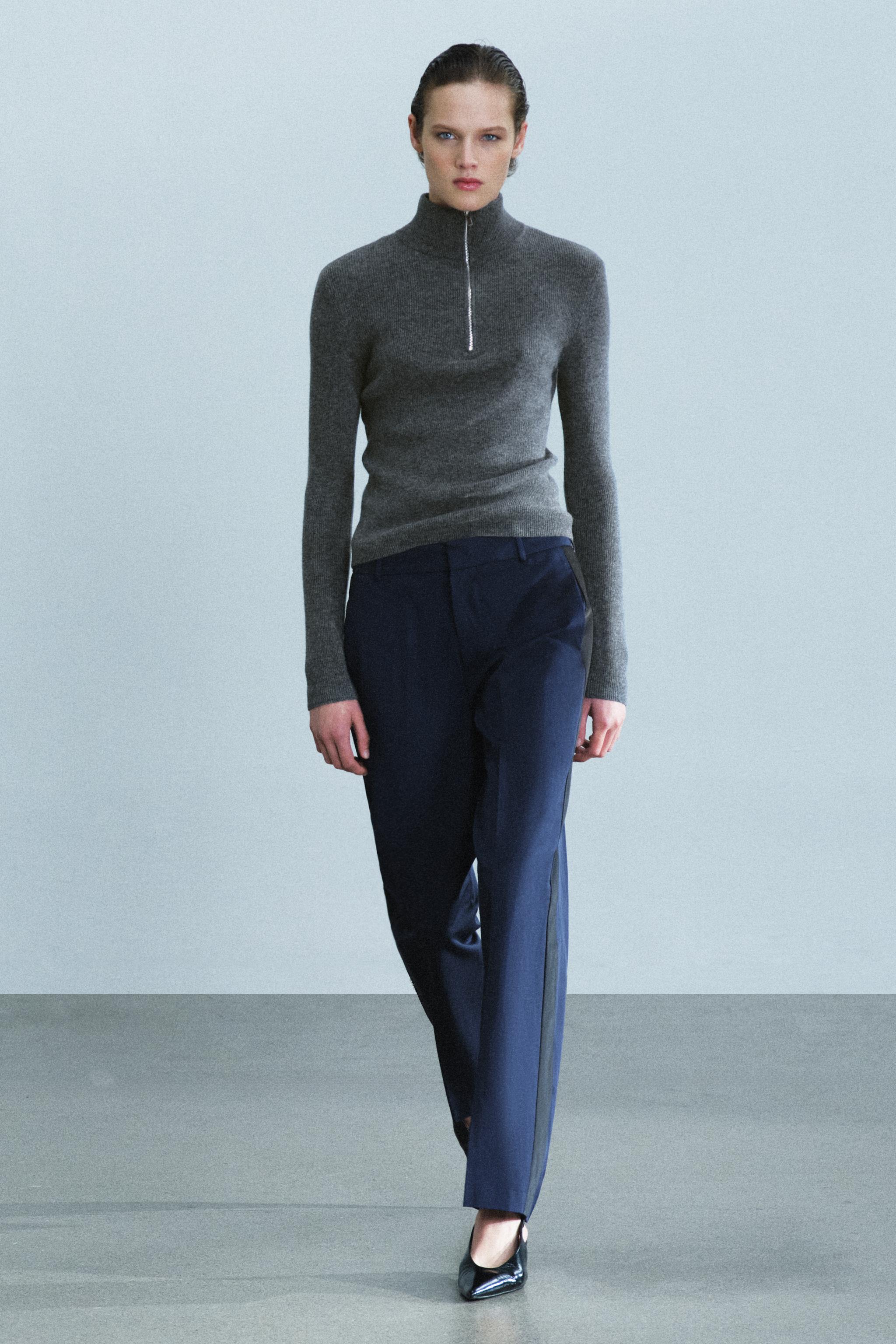 Брюки ZW COLLECTION с контрастными лампасами — ZARA