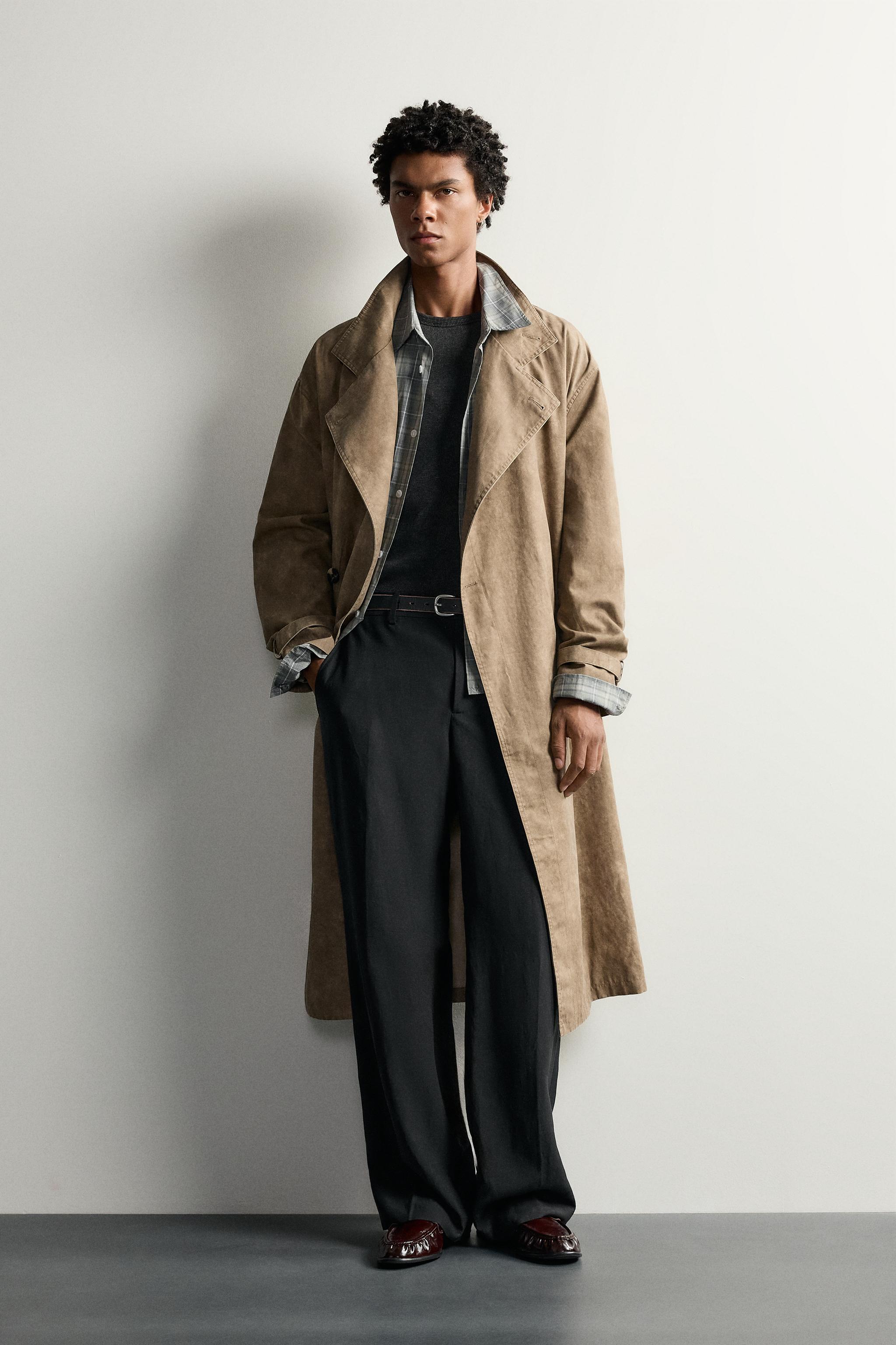 ТРЕНЧ RELAXED FIT С ЭФФЕКТОМ ПОТЕРТОСТИ — ZARA