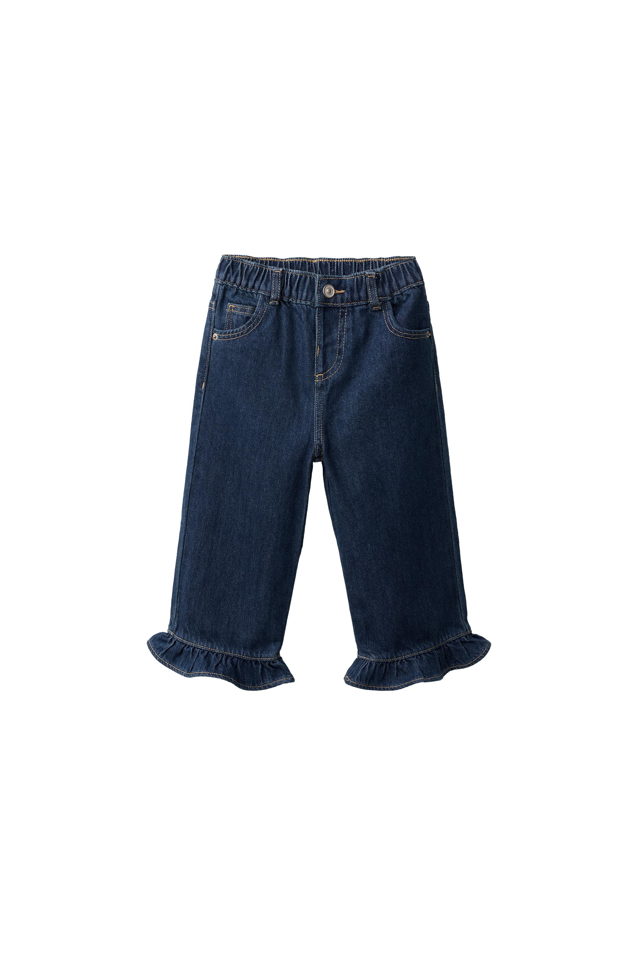 STRAIGHT-LEG JEANS WITH RUFFLES — ZARA