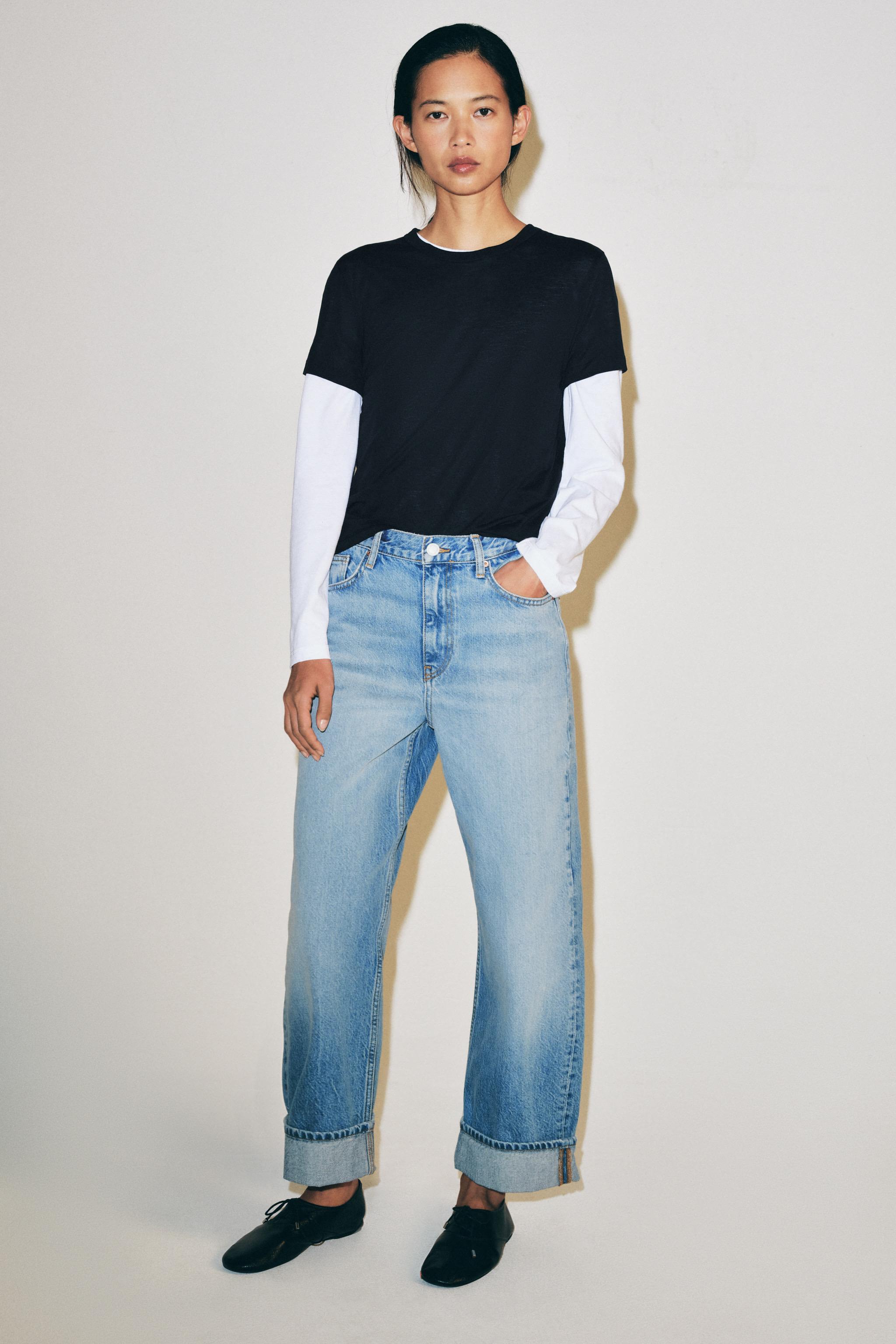 Джинсы ZW COLLECTION свободного кроя со средней посадкой — ZARA