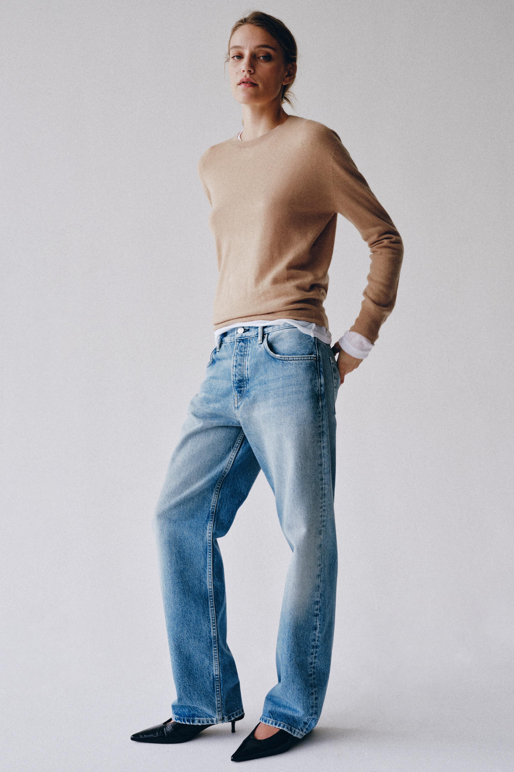 ZW COLLECTION джинсы с прямыми штанинами со средней посадкой — ZARA