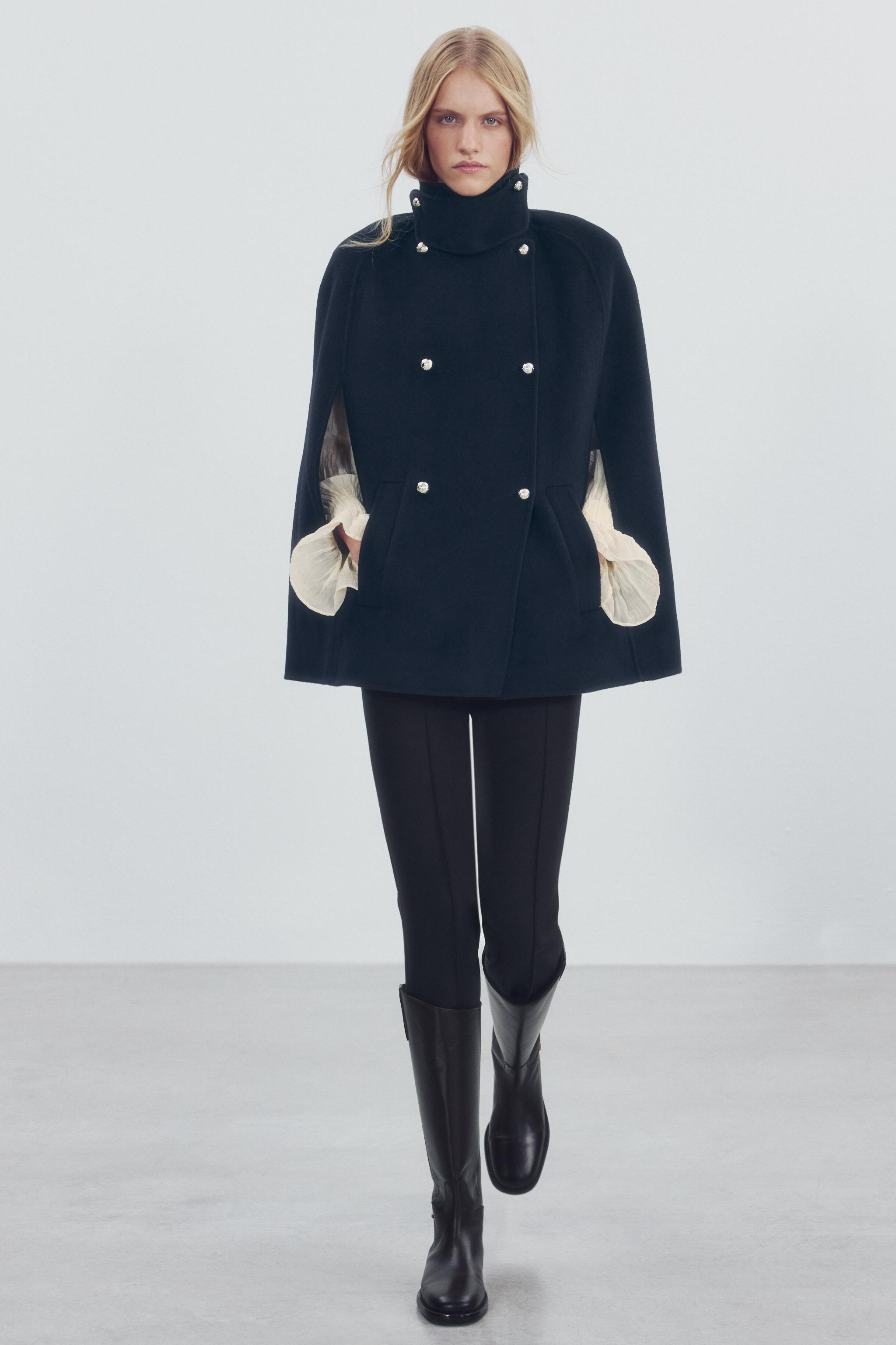НАКИДКА С ПУГОВИЦАМИ И ШЕРСТЬЮ — ZW COLLECTION — ZARA