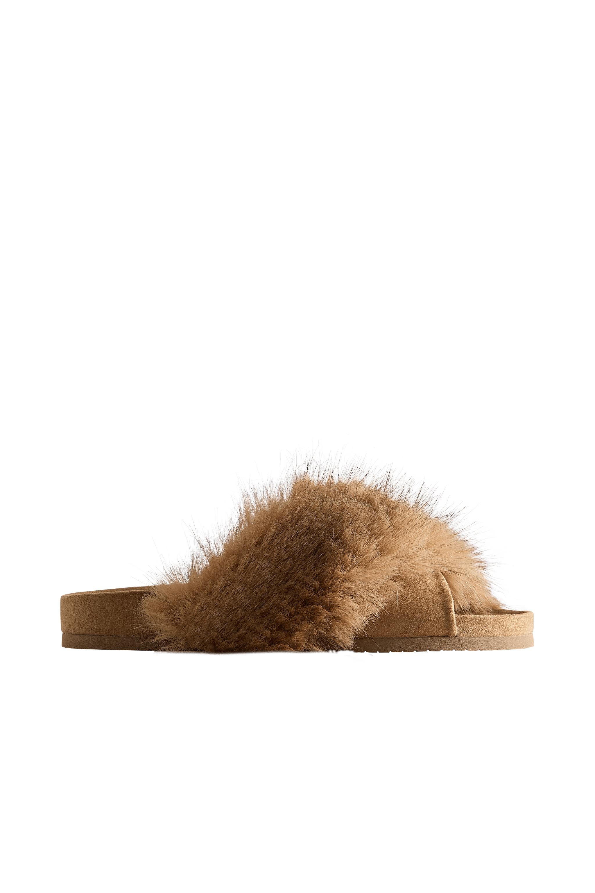 АСИММЕТРИЧНЫЕ САНДАЛИИ ИЗ ИСКУССТВЕННОГО МЕХА — ZARA
