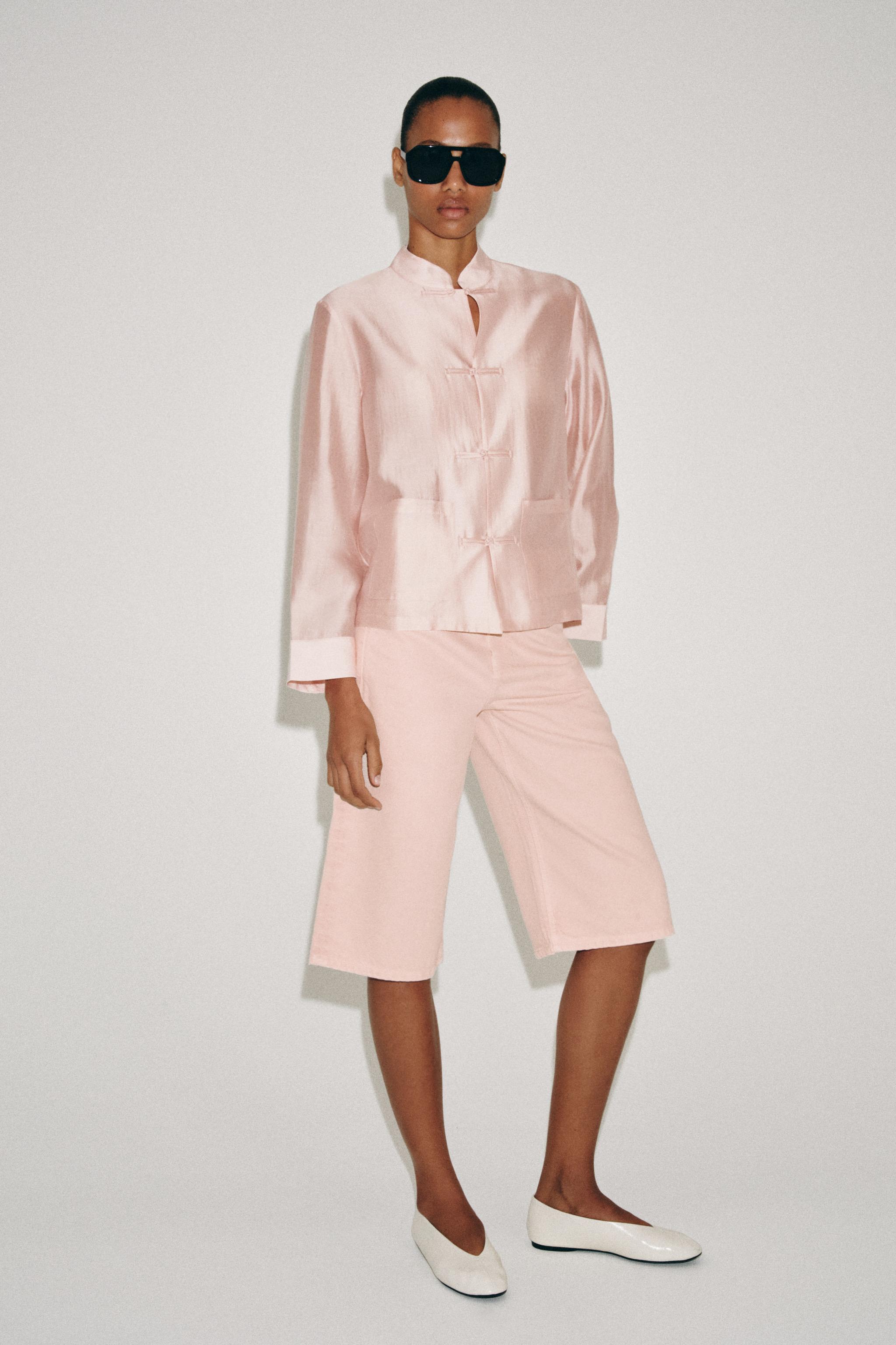 Бермуды ZW COLLECTION из денима со средней посадкой — ZARA
