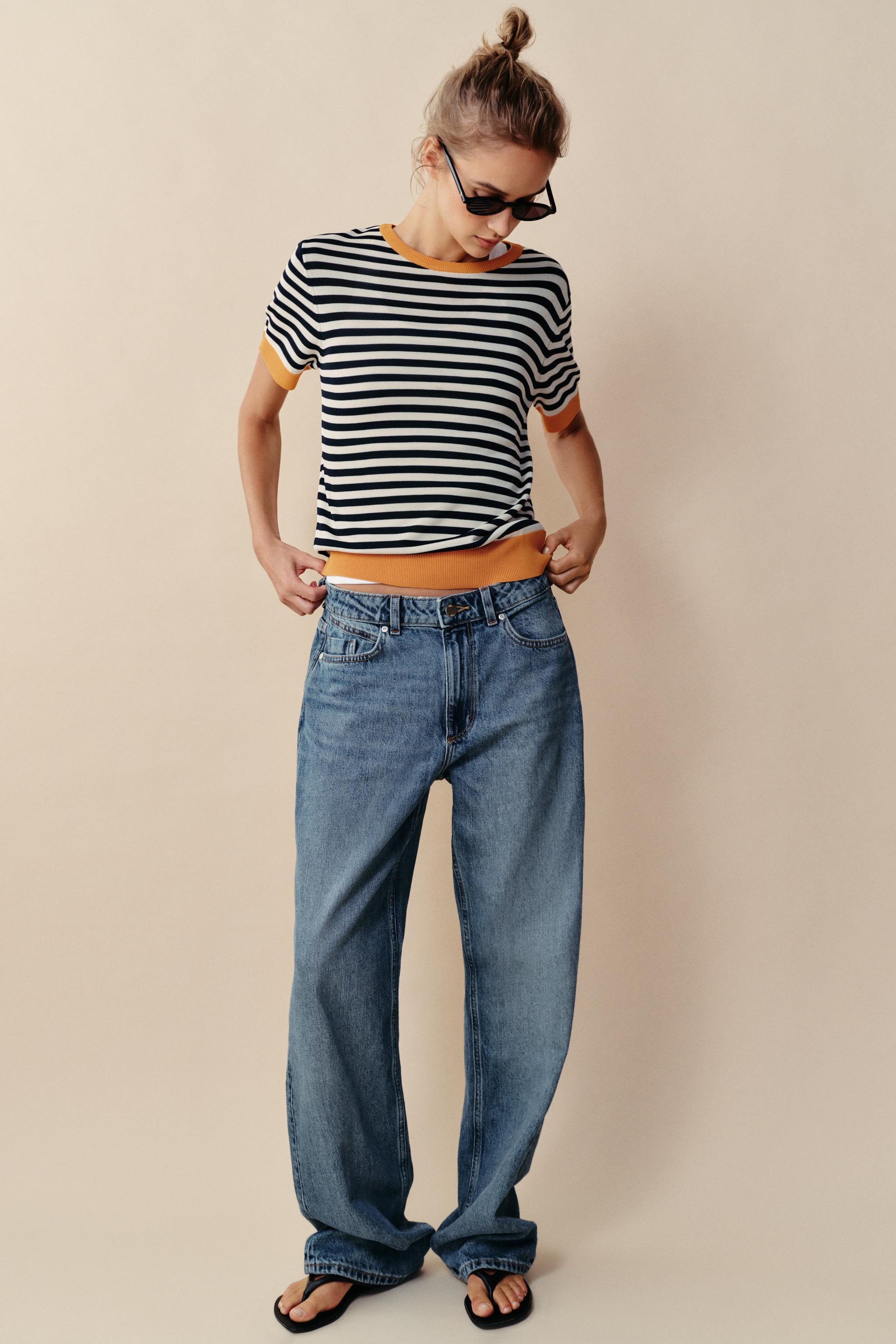 Топ в полоску из трикотажа — ZARA