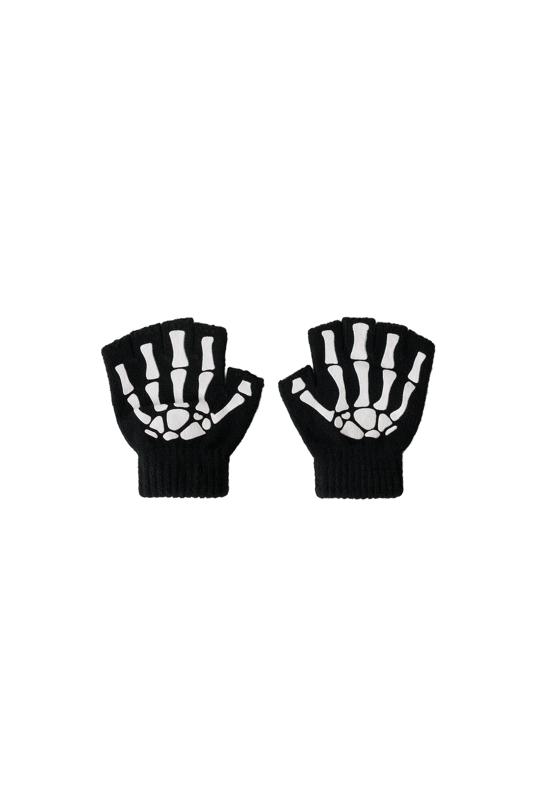 SKELETON COSTUME MITTENS — ZARA