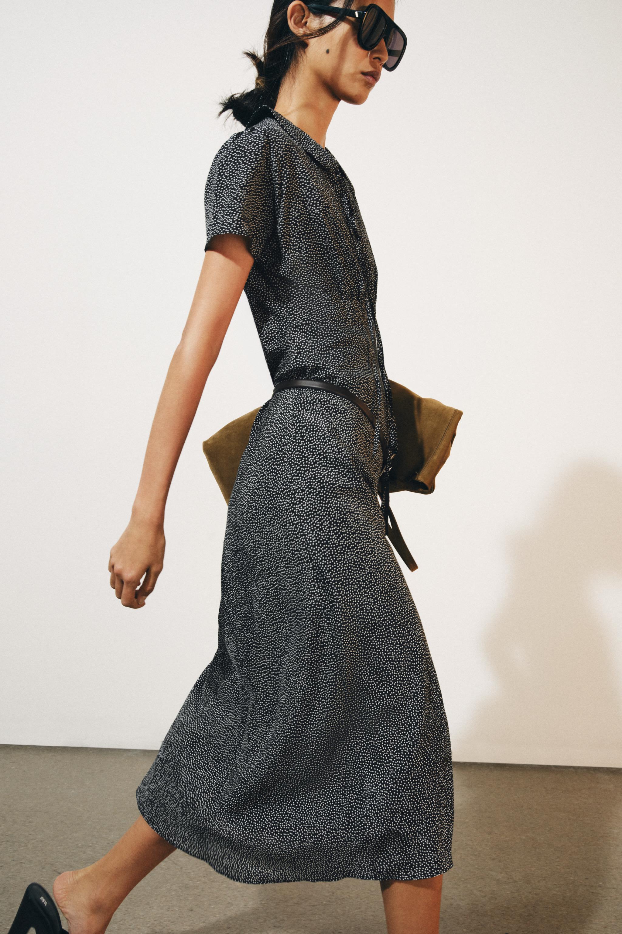 ПЛАТЬЕ МИДИ В ГОРОШЕК — ZW COLLECTION — ZARA