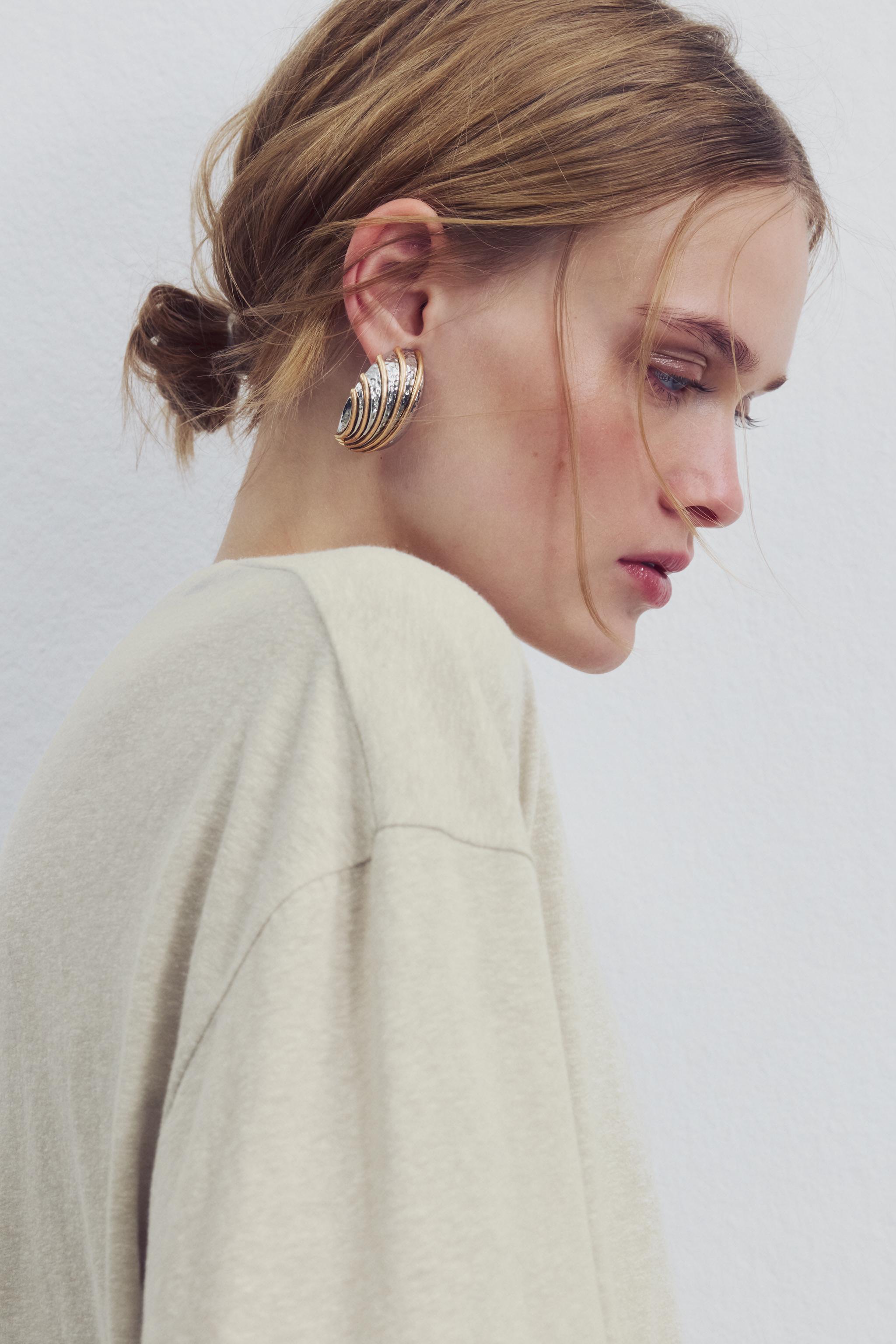 КОМБИНИРОВАННЫЕ СЕРЬГИ В ПОЛОСКУ — ZARA