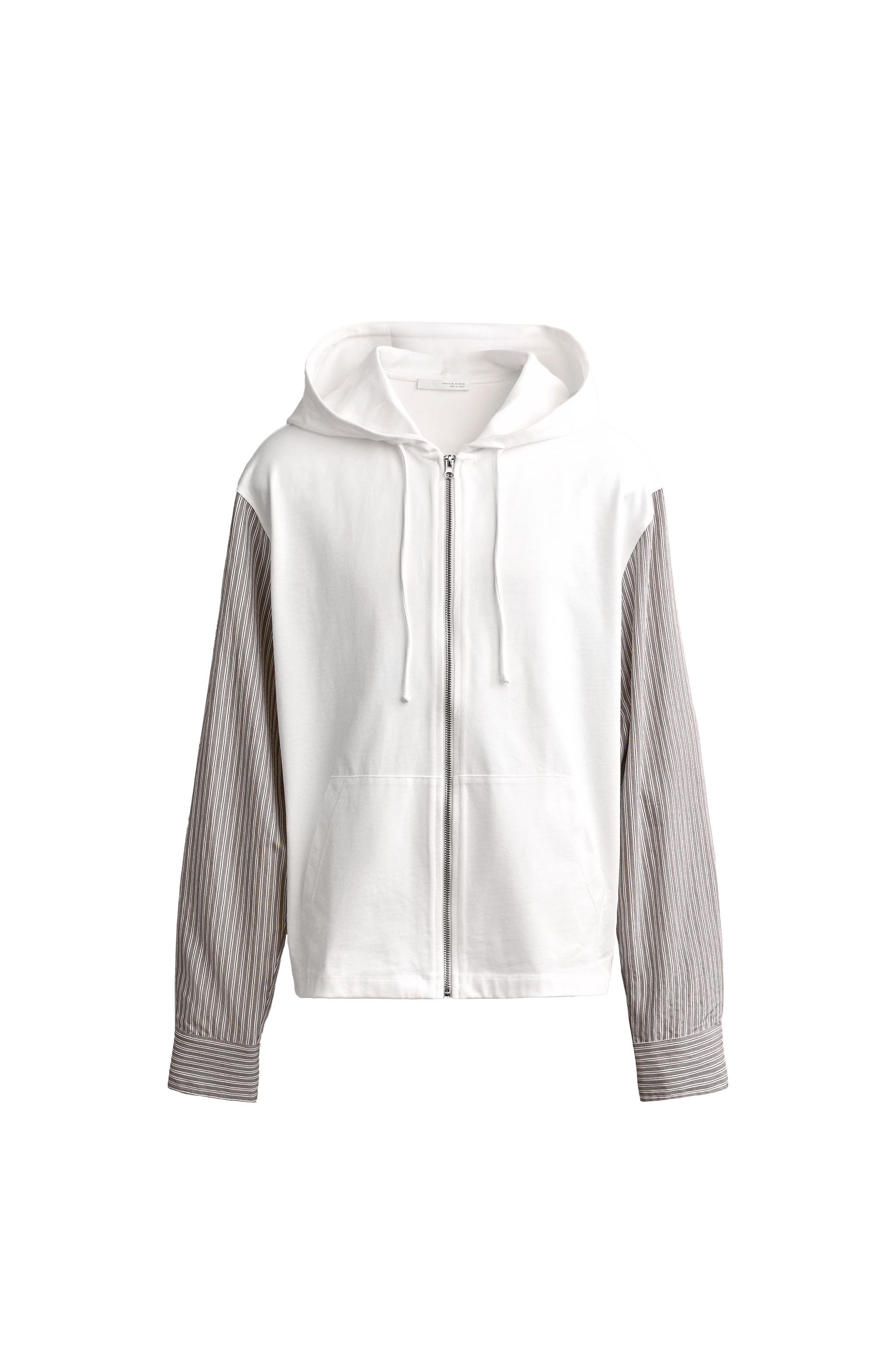 КОМБИНИРОВАННОЕ ХУДИ С МОЛНИЕЙ — ZARA