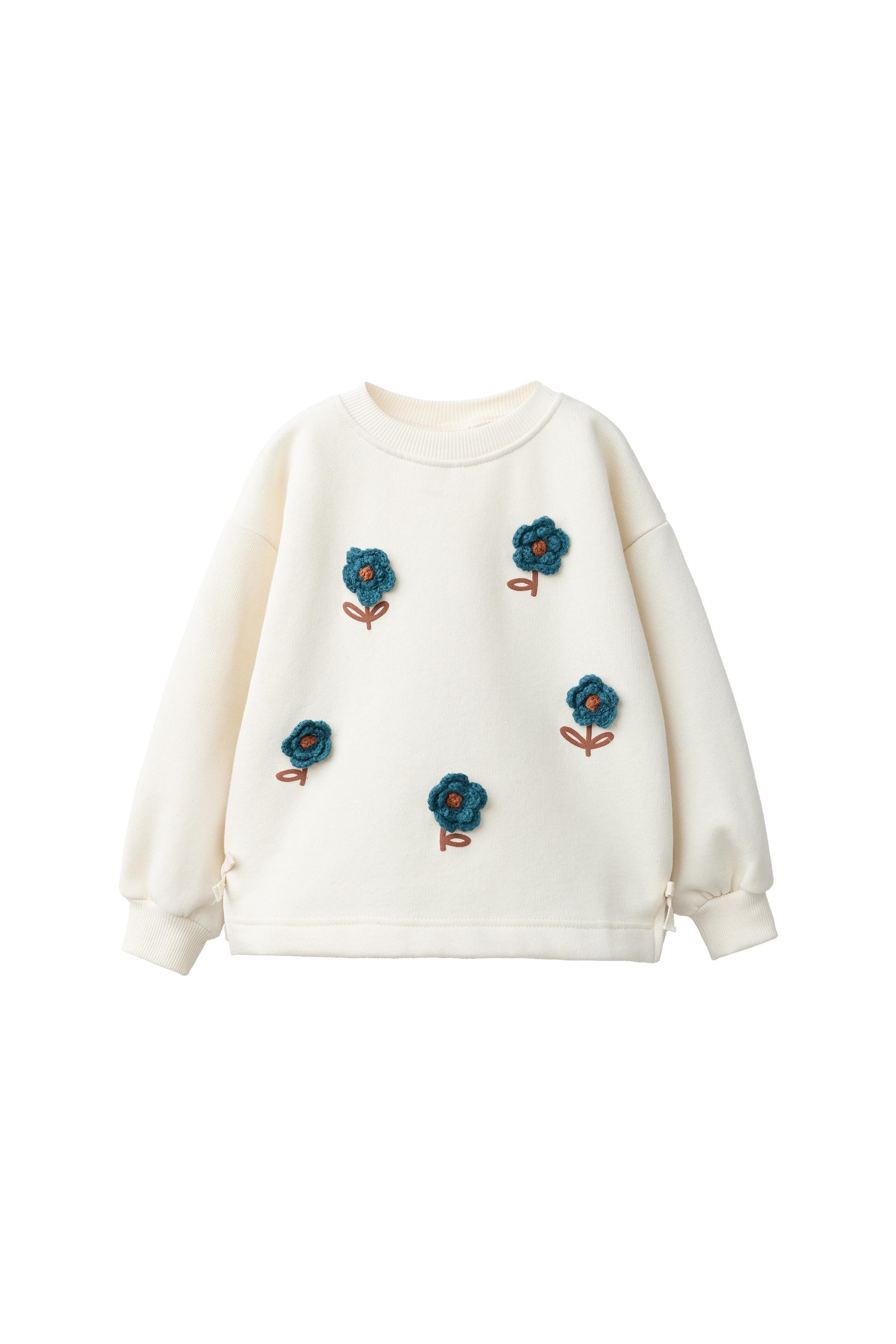 Толстовка с вязаными цветами — ZARA