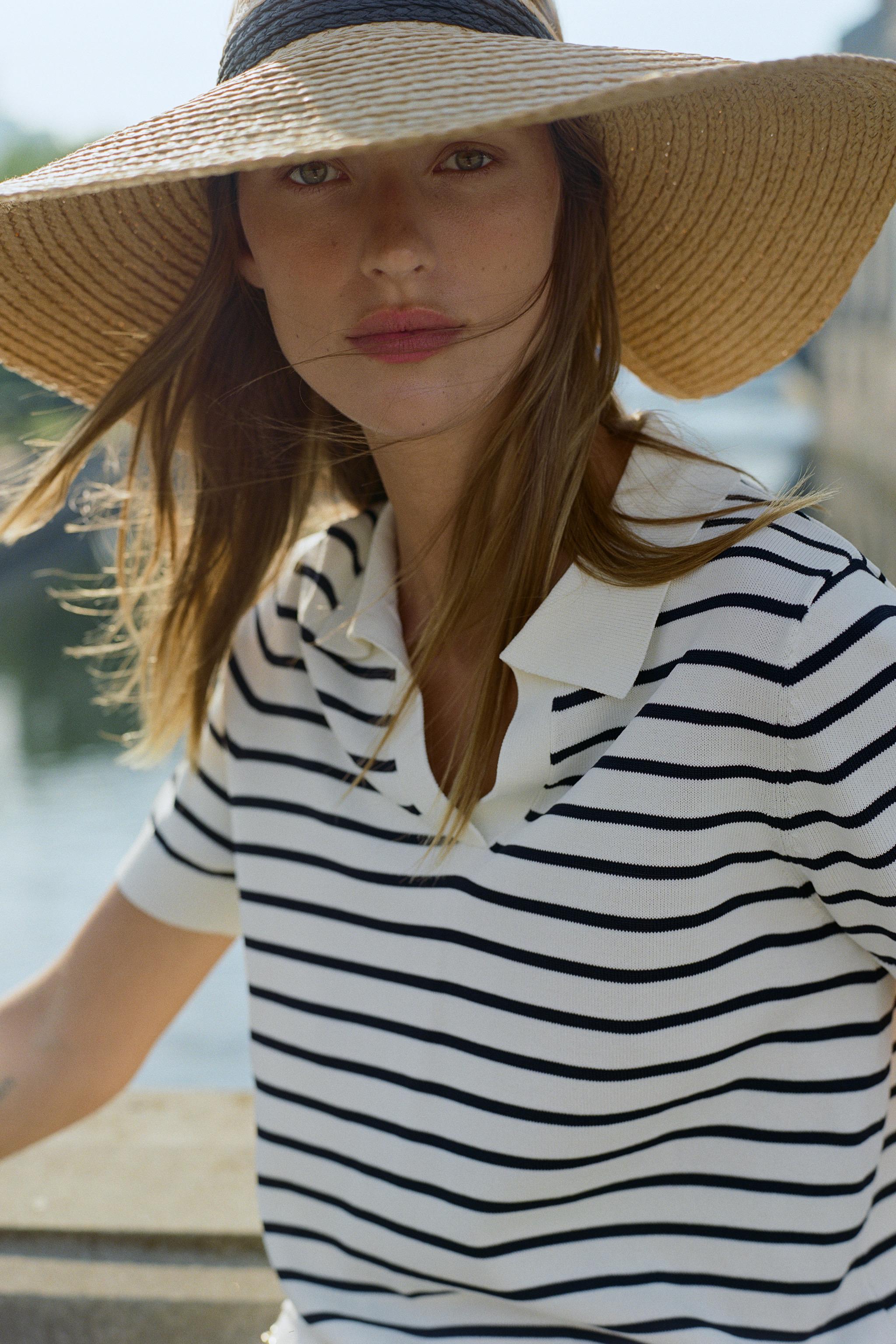 Козырёк с контрастной тесьмой — ZARA