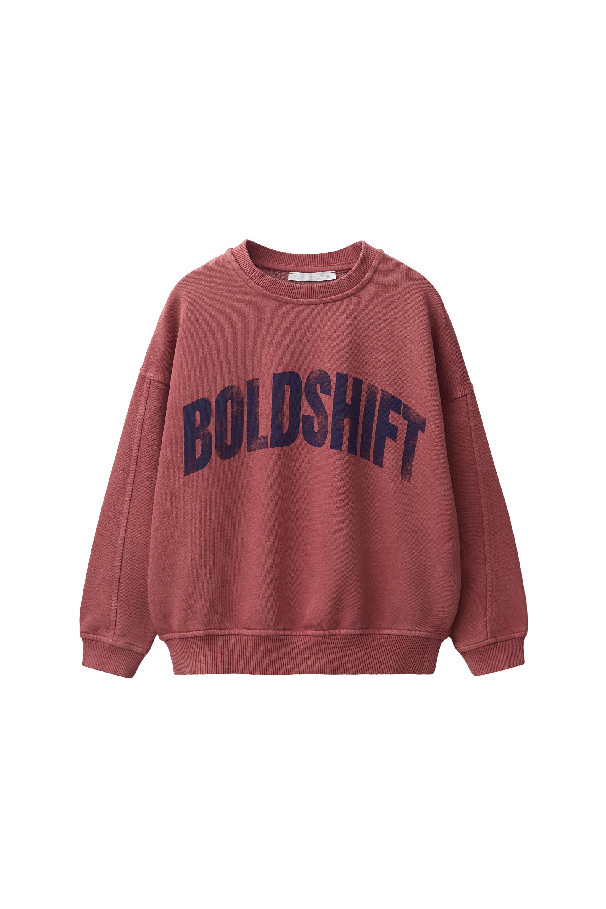 Свитшот с эффектом застиранности со слоганом — ZARA