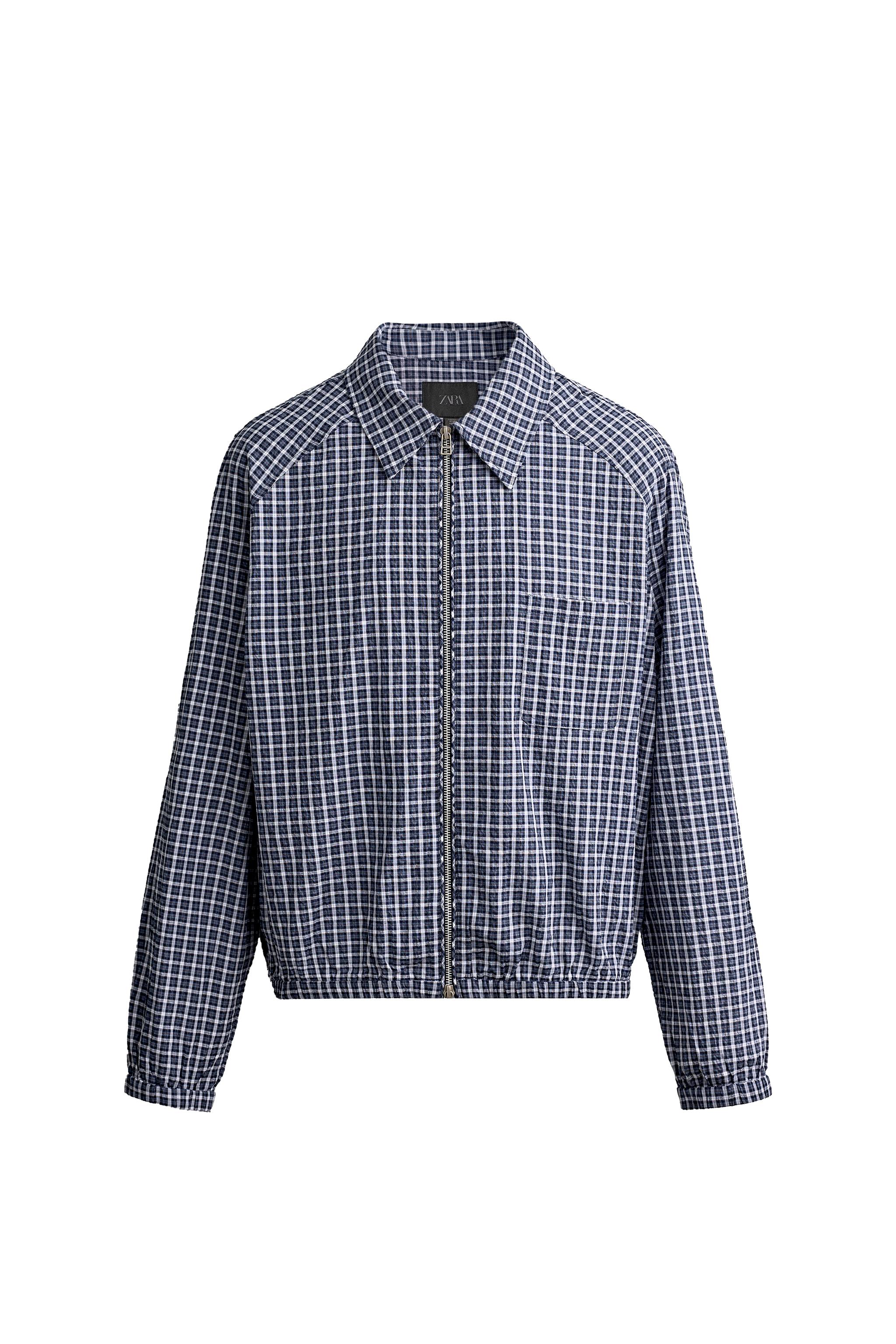 РЕЛЬЕФНАЯ КУРТКА-РУБАШКА В КЛЕТКУ — ZARA