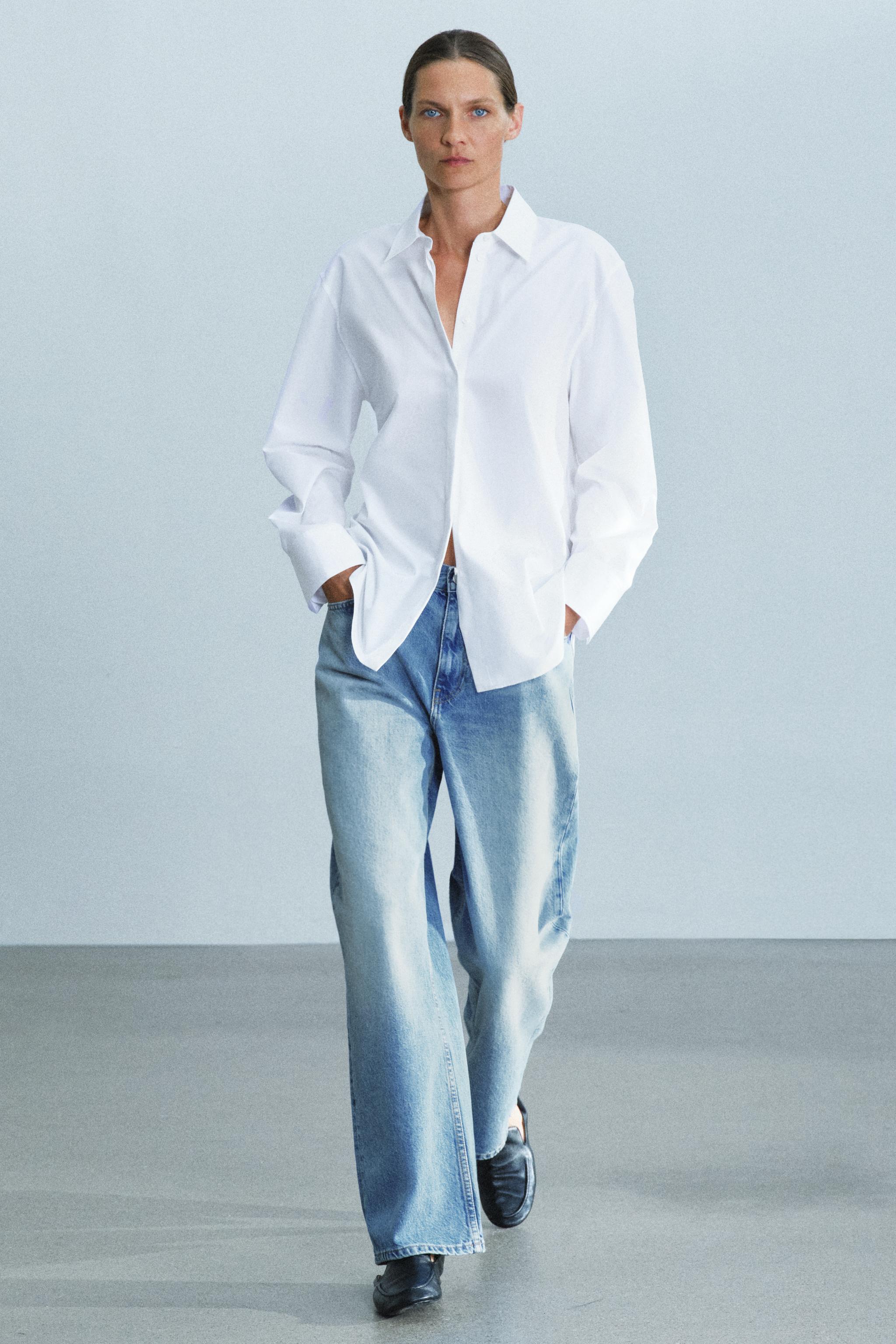 Рубашка из поплина ZW COLLECTION — ZARA