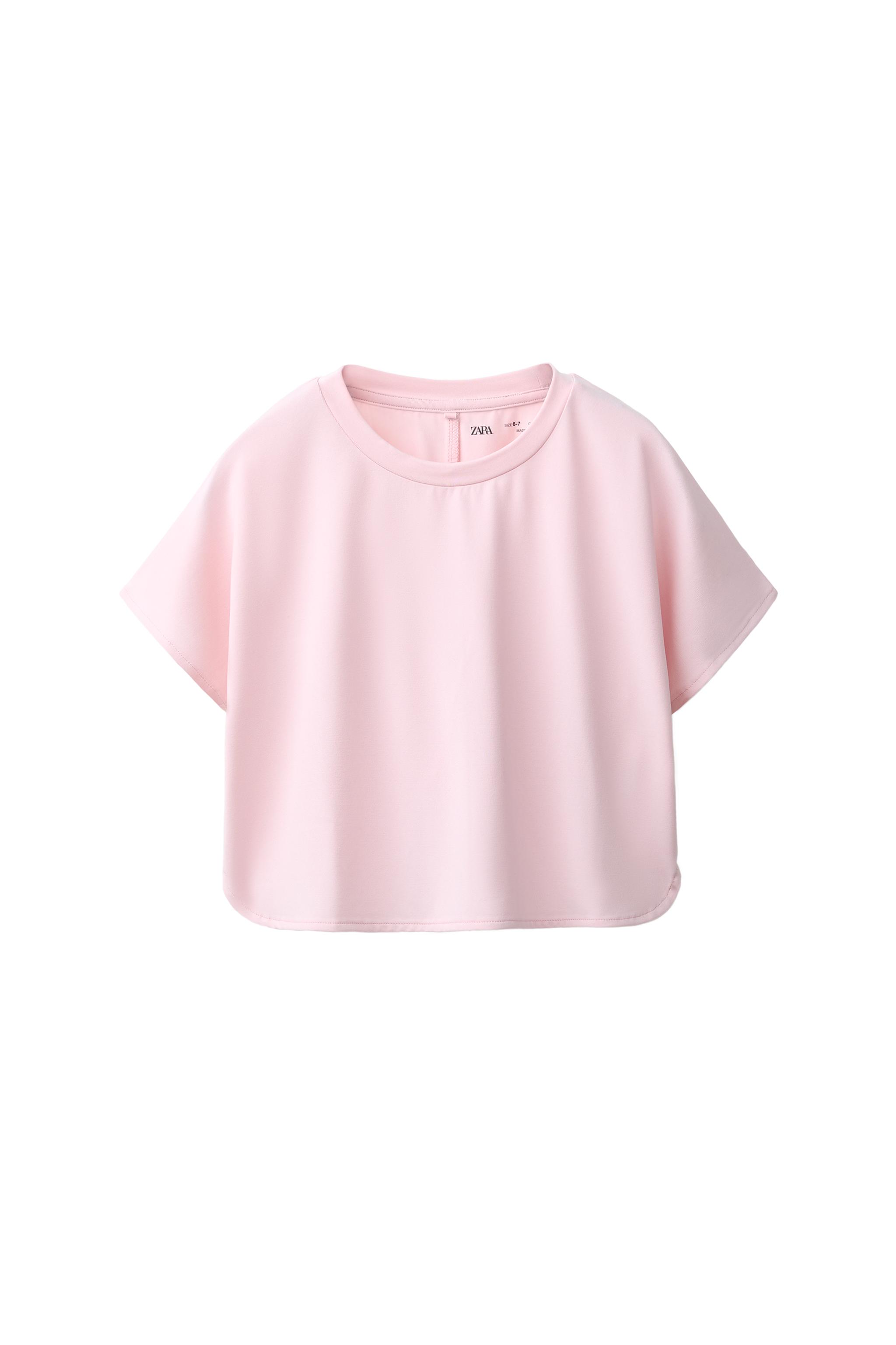Текучая футболка из смесового модала в спортивном стиле — ZARA