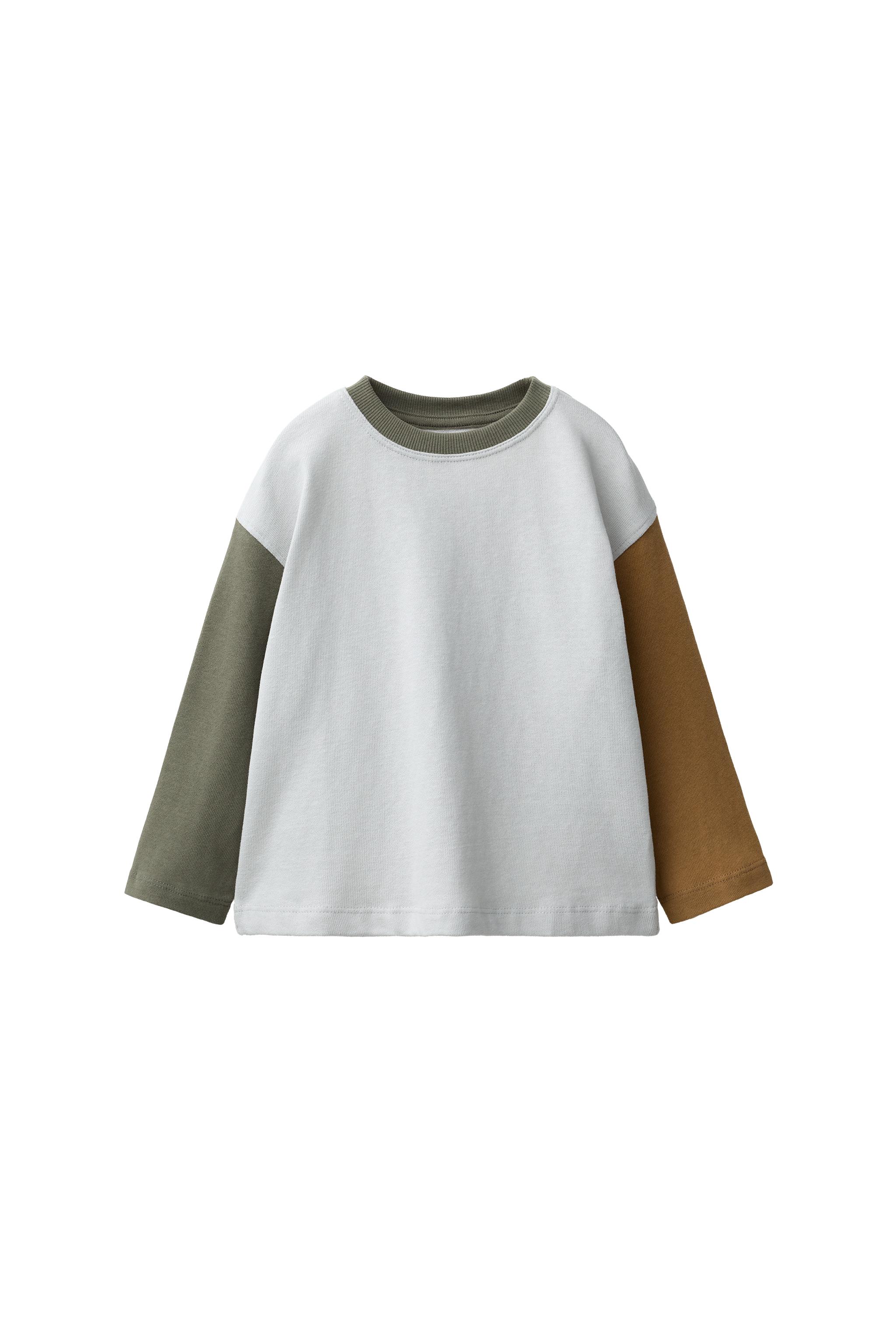 Фактурная футболка в стиле колор-блок — ZARA