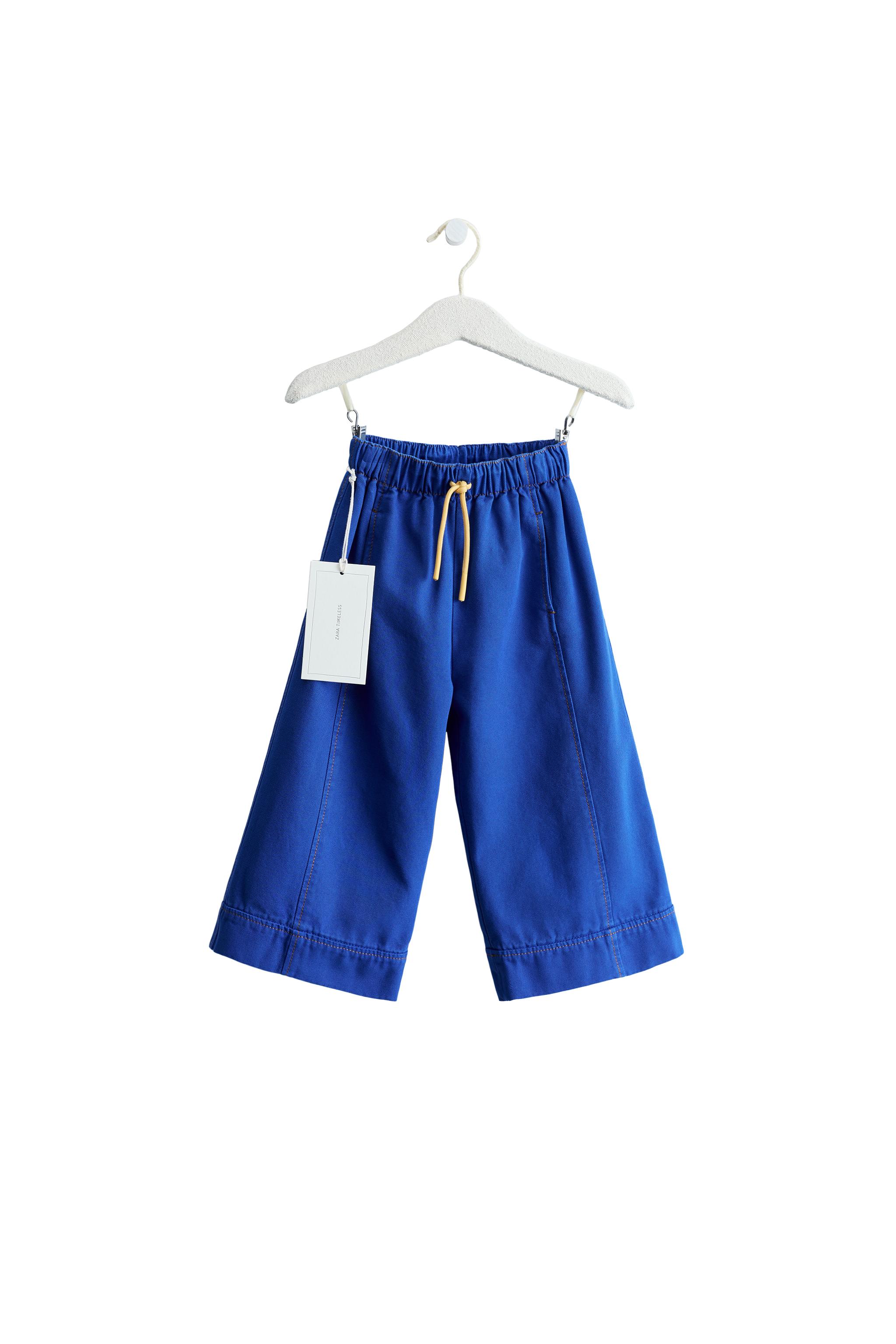 Брюки из контрастной ткани с широкими штанинами ZARA TIMELESS — ZARA
