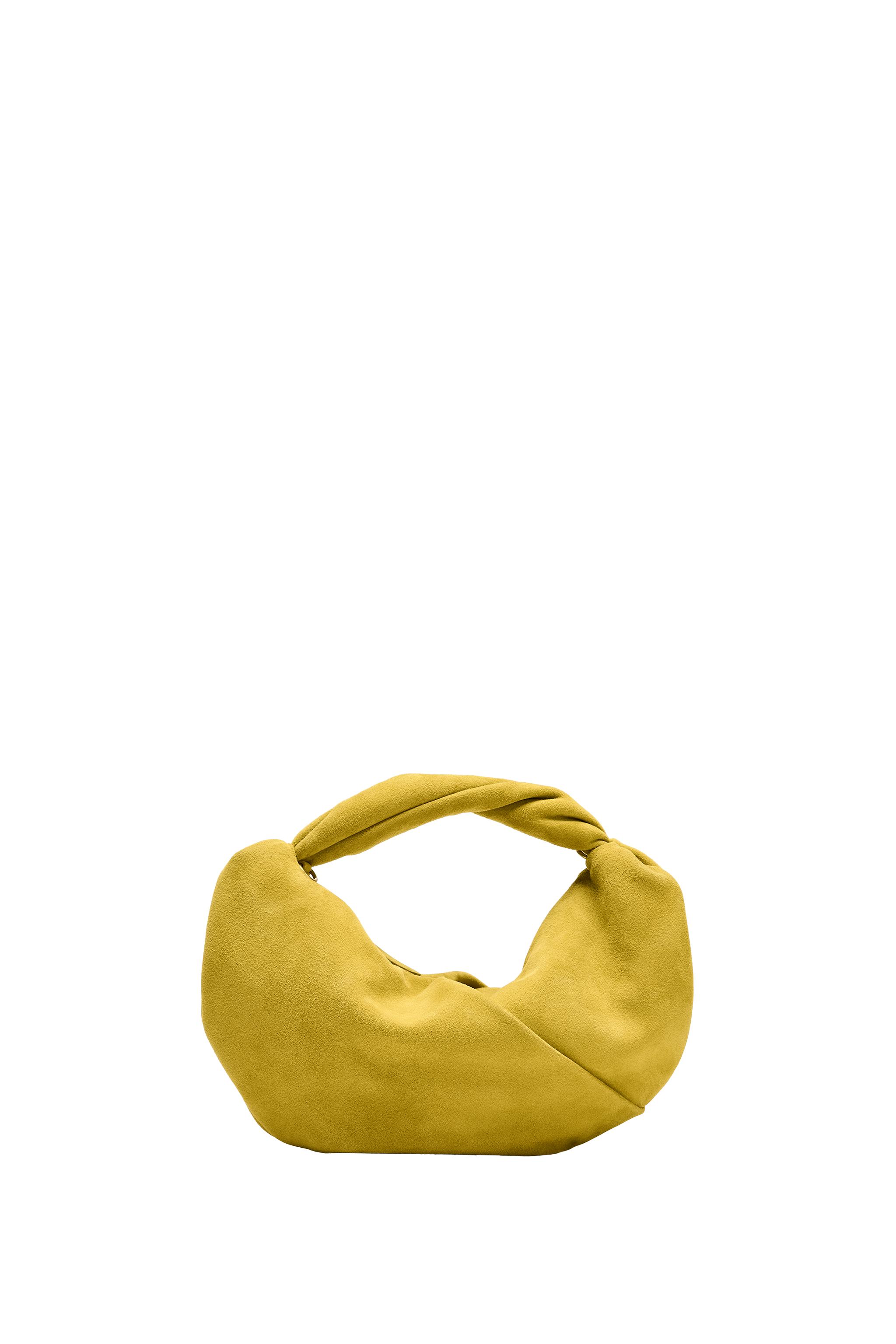 Сумка из кожи с сборками — ZARA