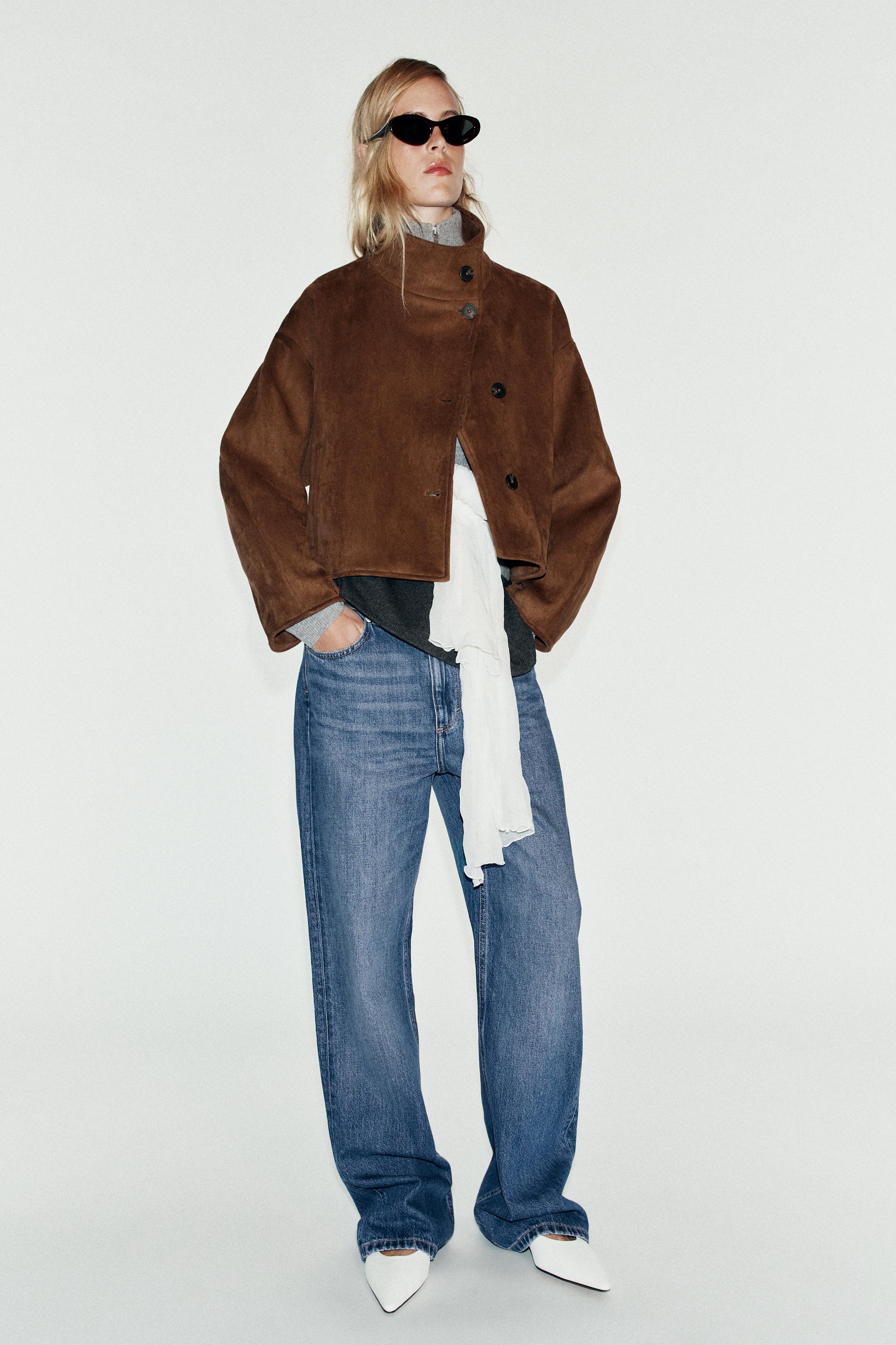 КОРОТКАЯ КУРТКА ИЗ ИСКУССТВЕННОЙ ЗАМШИ — ZARA