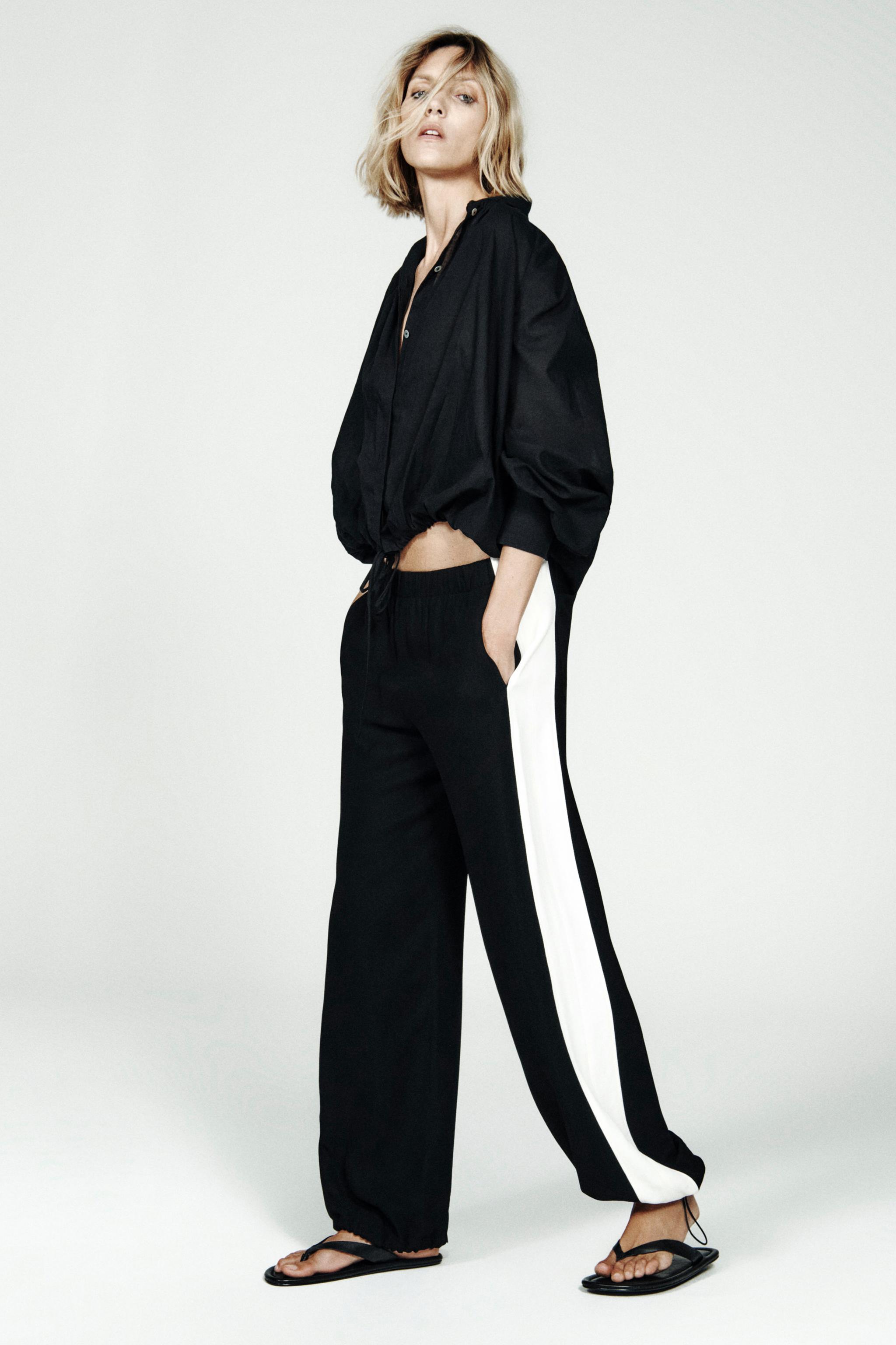 Брюки-шаровары ZW COLLECTION с боковыми полосами — ZARA