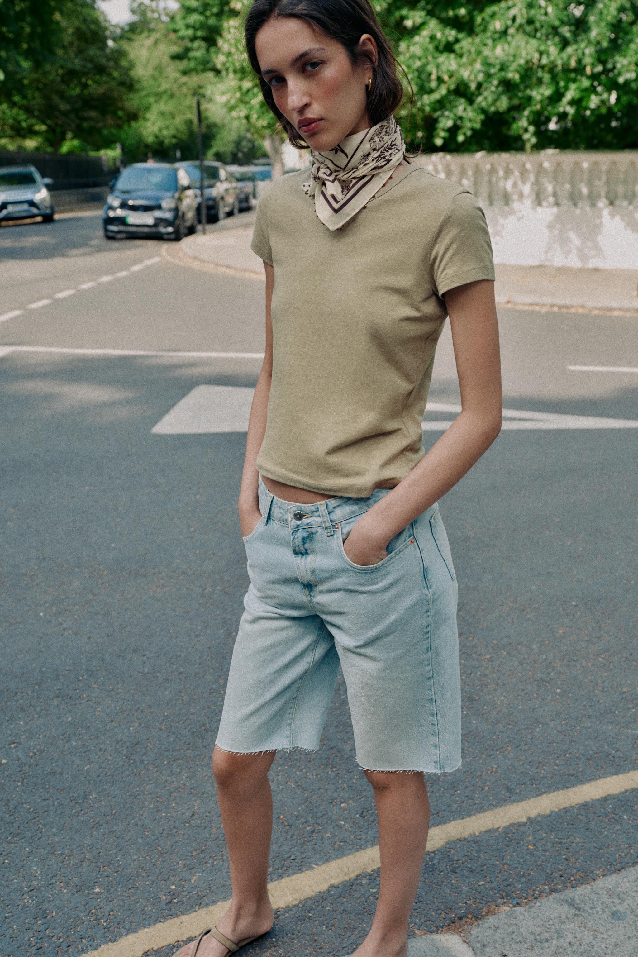 Футболка из хлопка с коротким рукавом — ZARA
