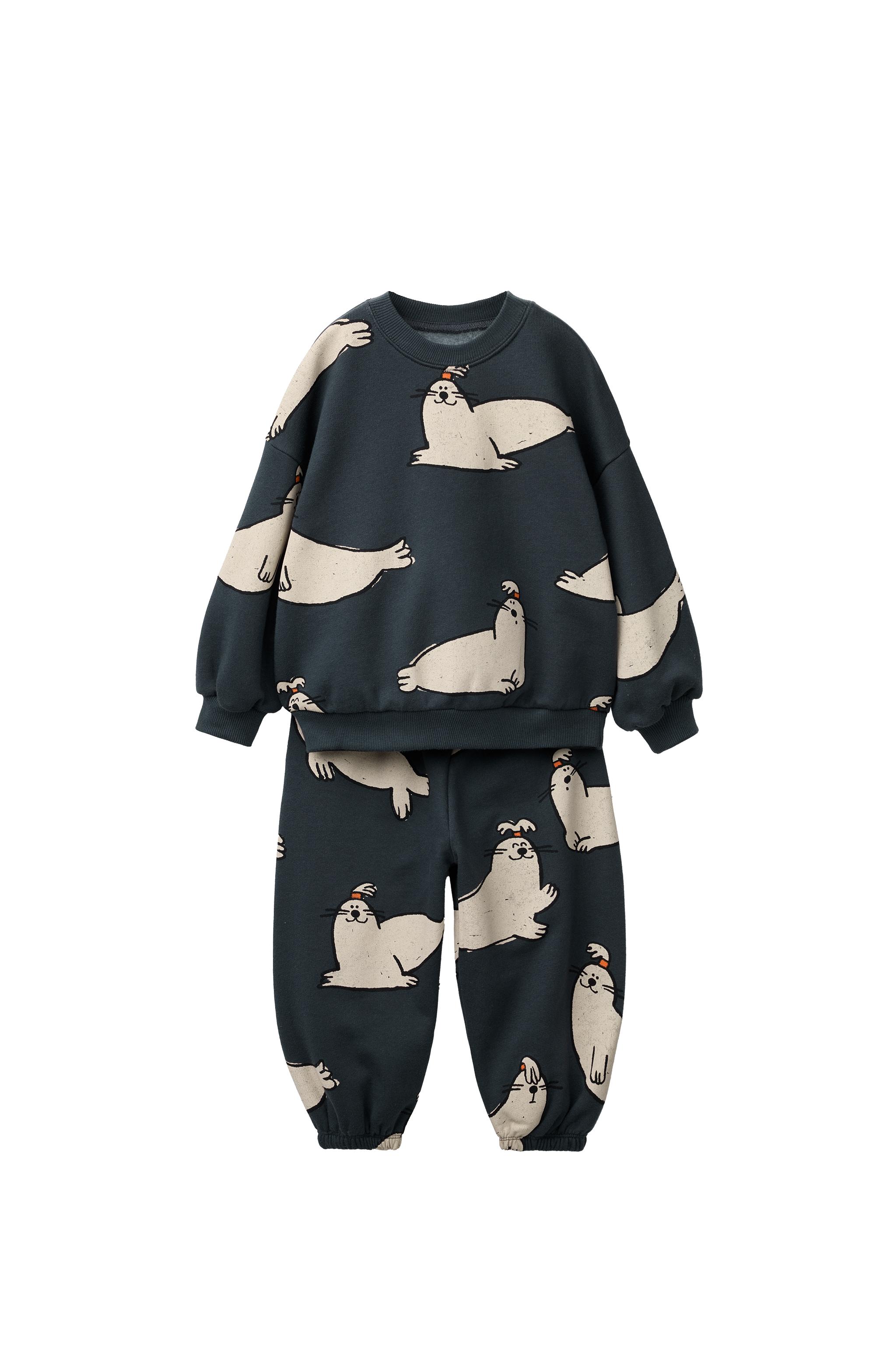 SEAL PRINT SWEATSHIRT AND JOGGERS SET — ZARA