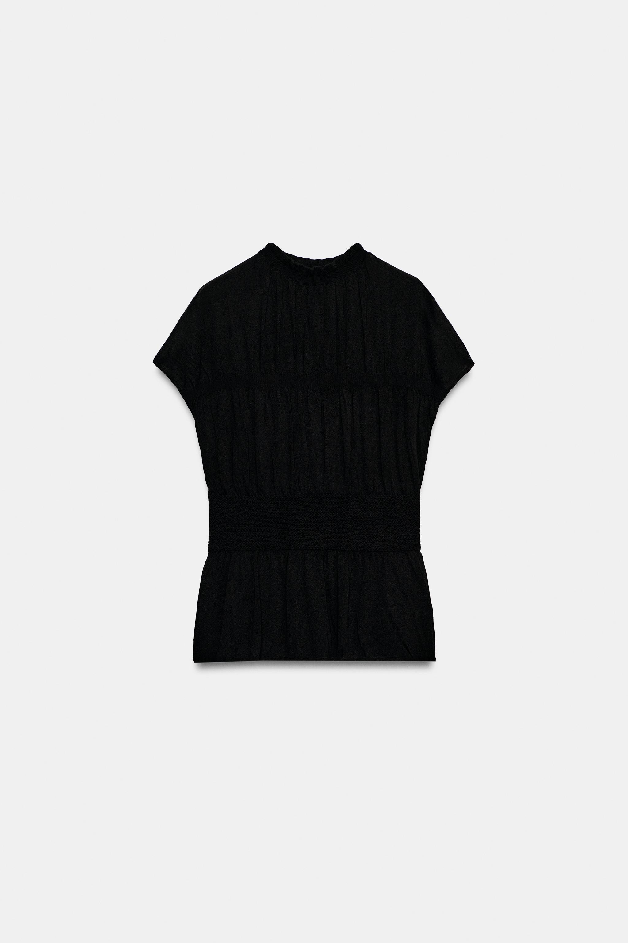 ТРИКОТАЖНЫЙ ТОП С ЭЛАСТИЧНОЙ СБОРКОЙ — ZARA