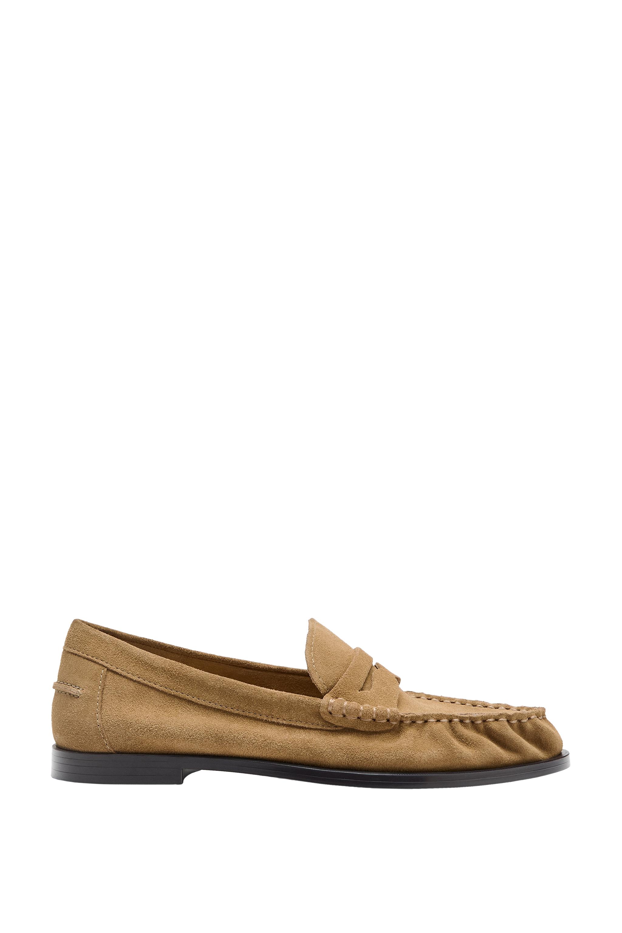 ЗАМШЕВЫЕ ЛОФЕРЫ СО СБОРКАМИ — ZARA