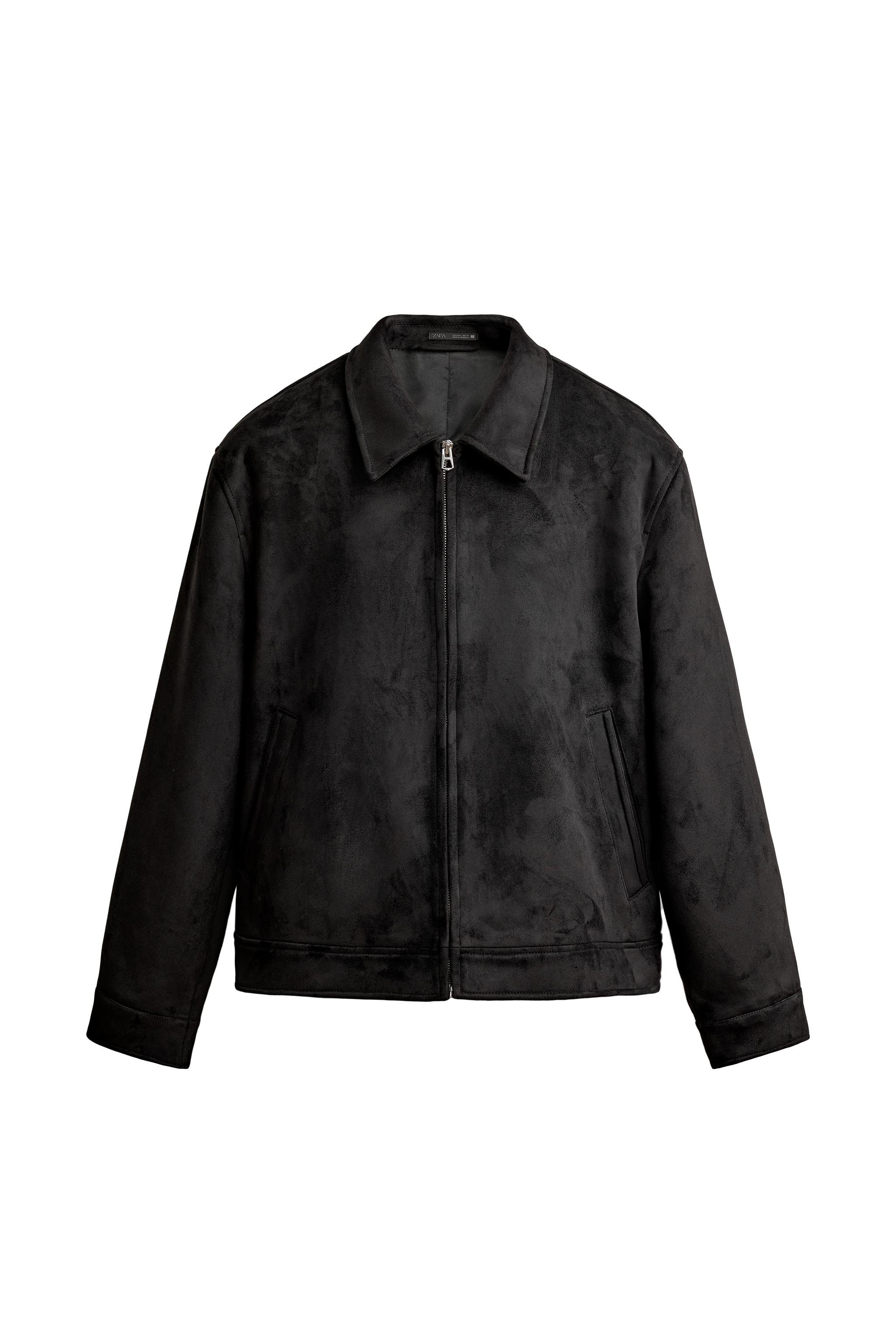 Куртка классического кроя из искусственной замши — ZARA