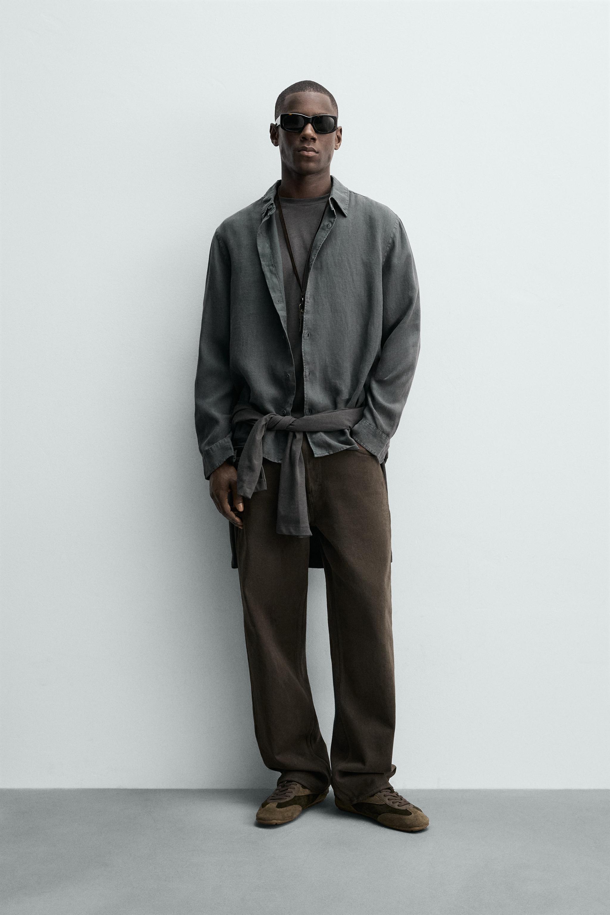 Рубашка классического кроя из 100% льна — ZARA