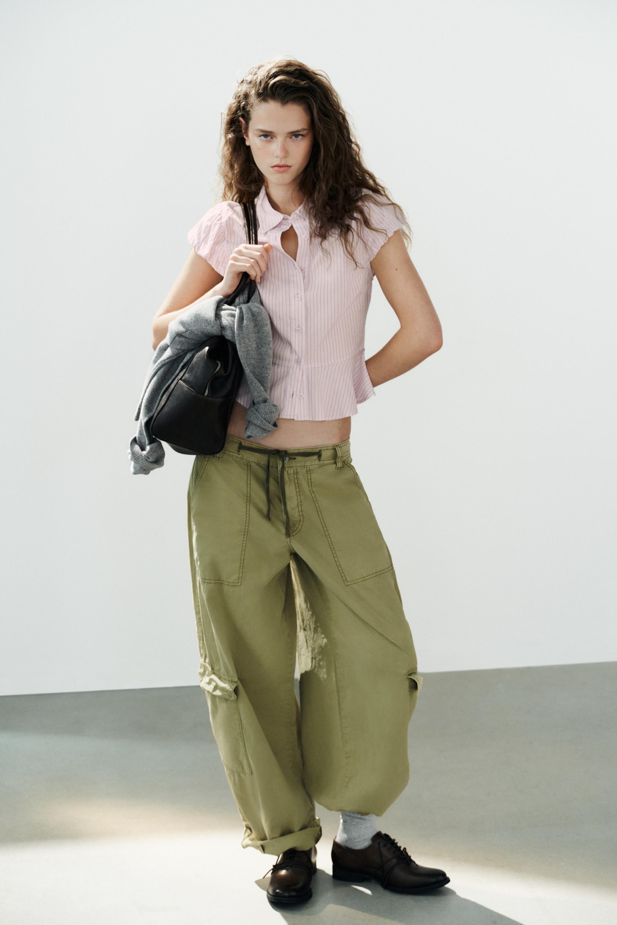 ОДНОТОННАЯ РУБАШКА С БАСКОЙ — ZARA