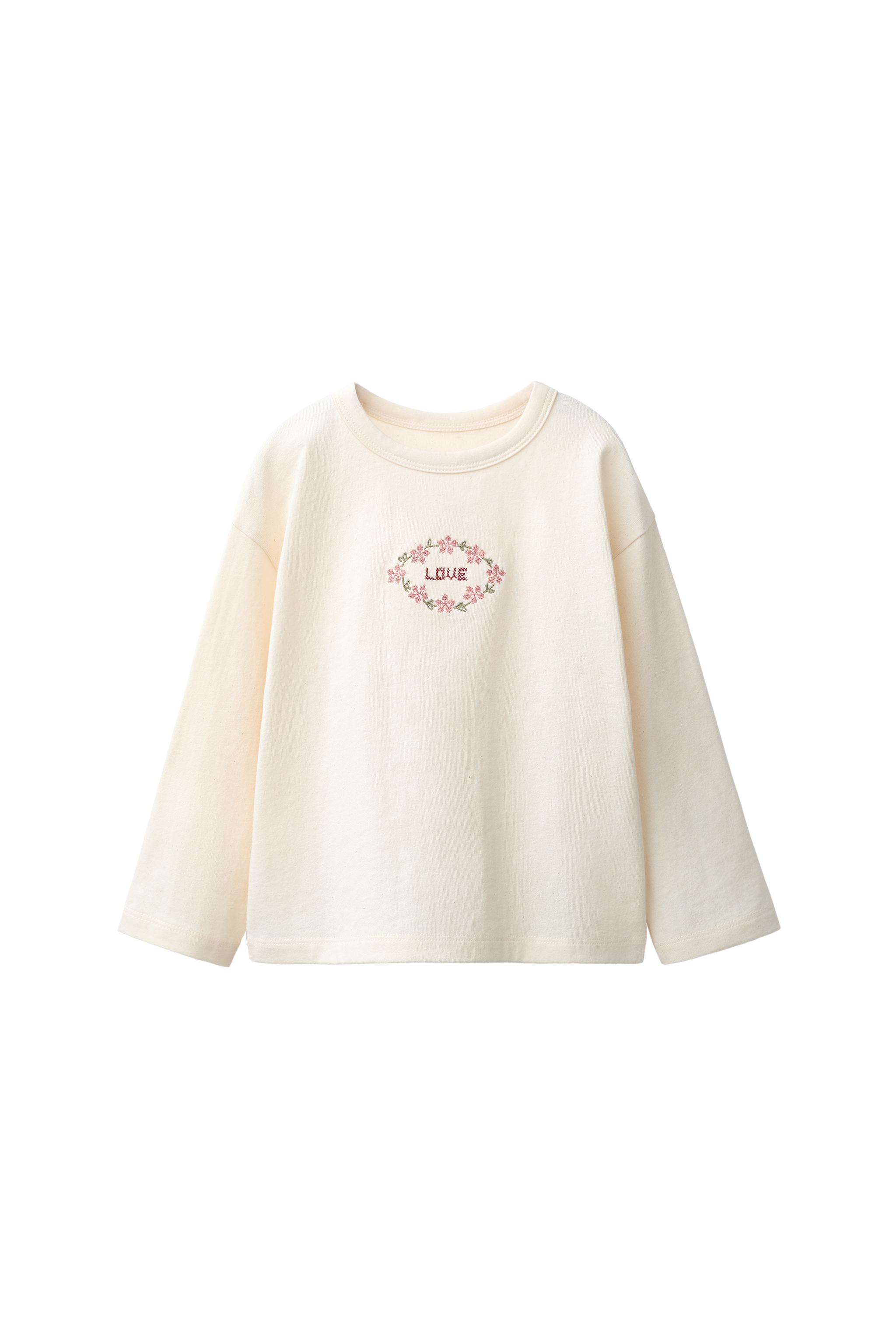 ЛОНГСЛИВ С ВЫШИВКОЙ КРЕСТОМ — ZARA
