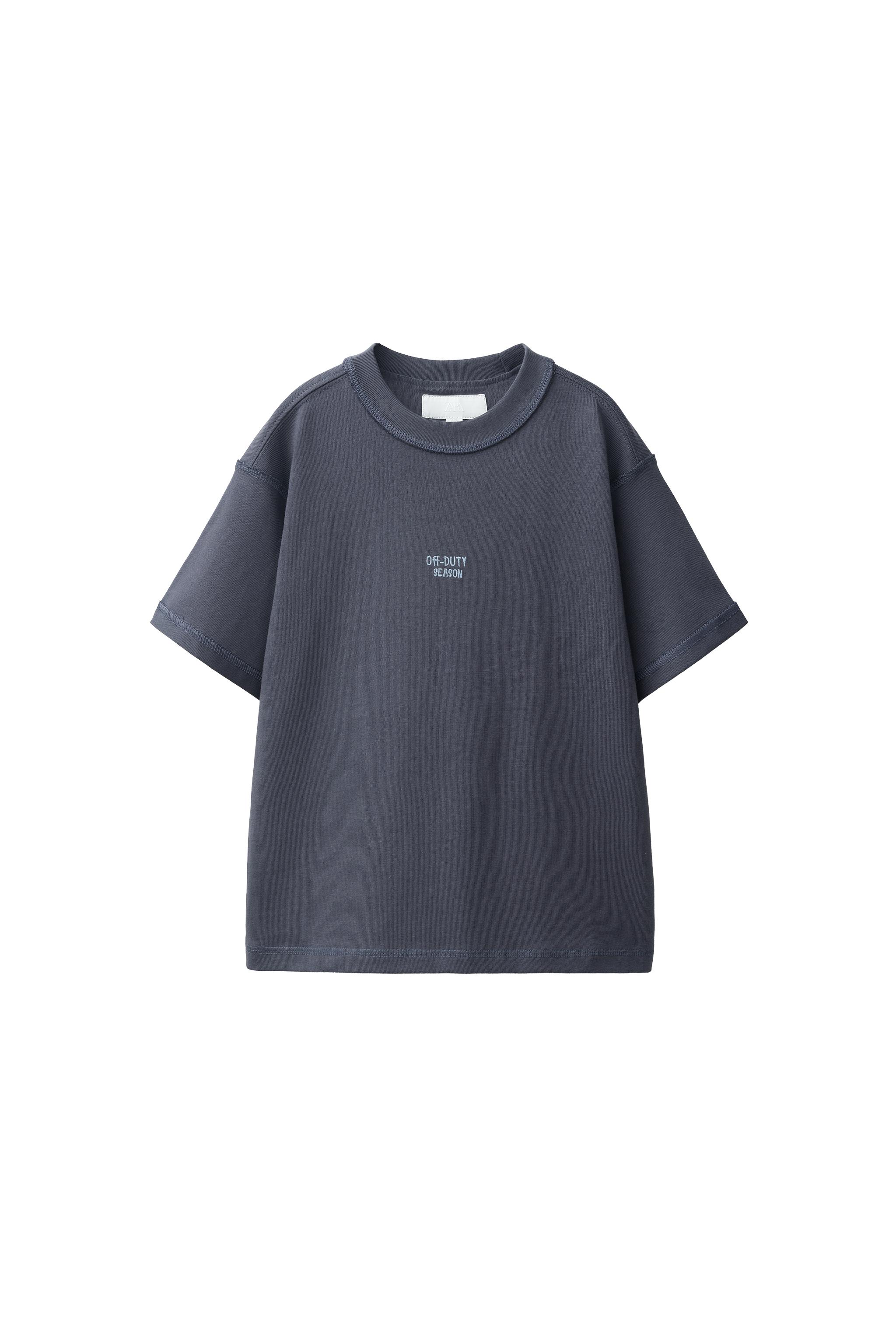 Футболка плотной вязки с вышитым слоганом — ZARA