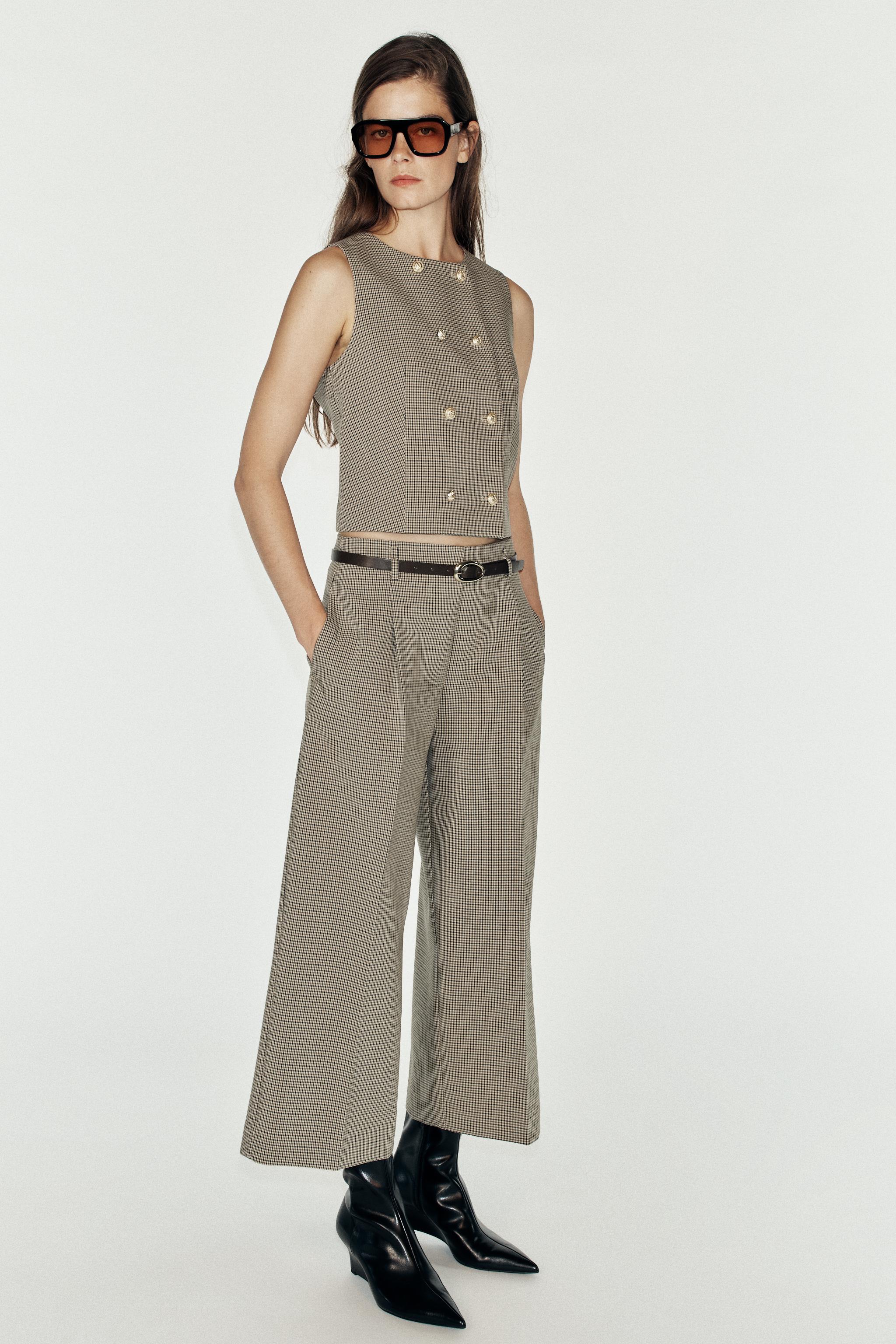 КОРОТКИЙ ЖИЛЕТ В КЛЕТКУ — ZARA