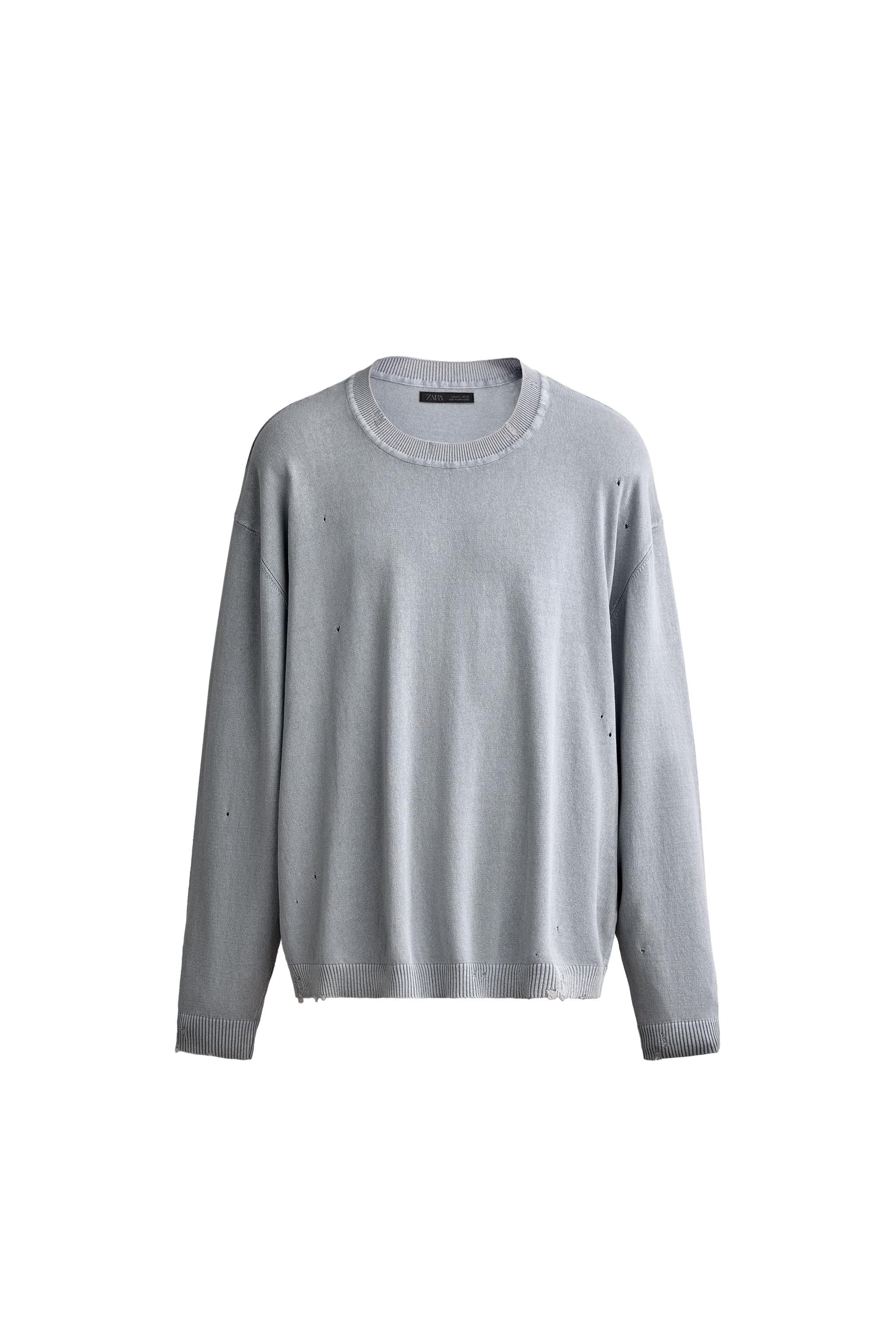 Джемпер из тонкого трикотажа с эффектом потёртости — ZARA