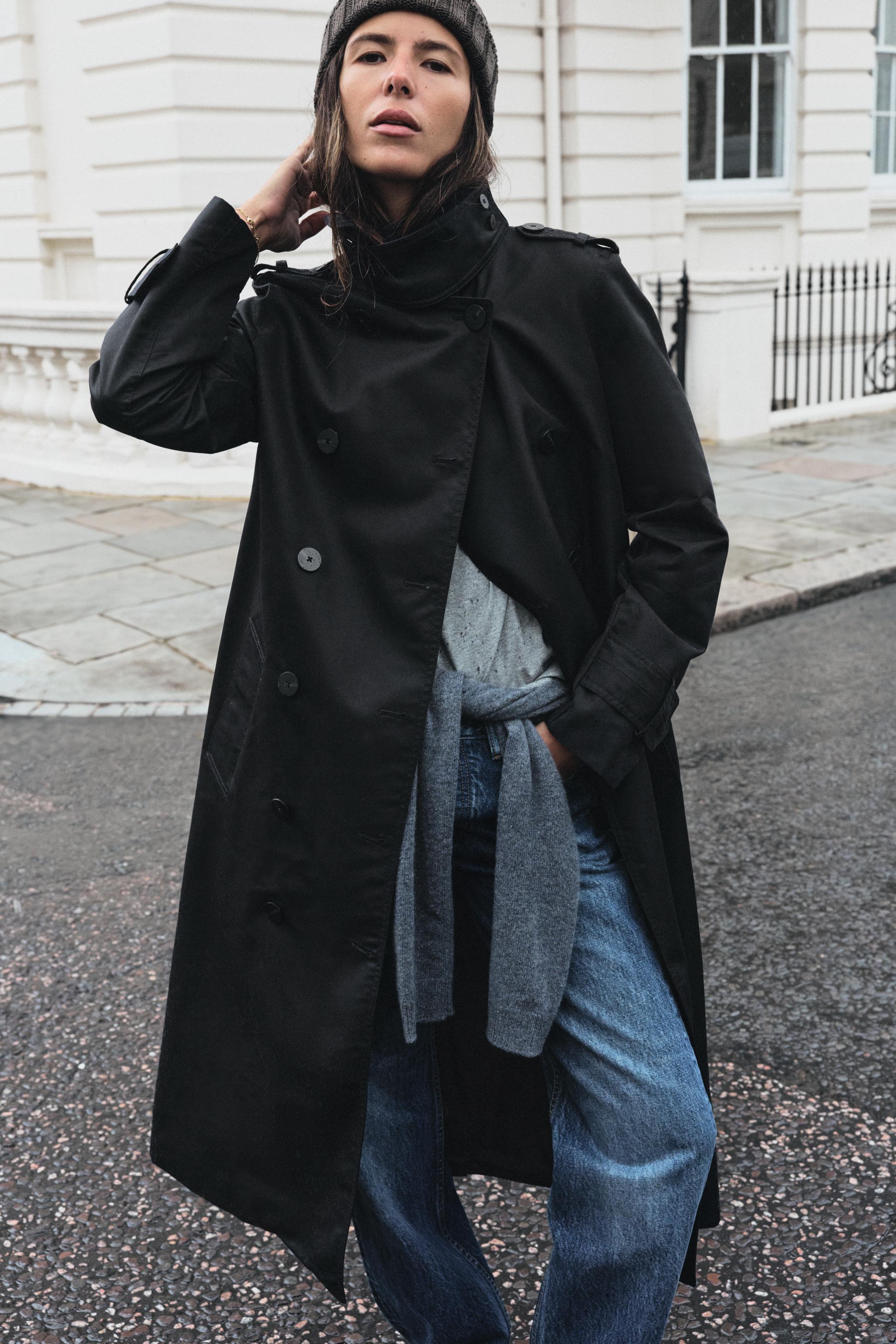 Плащ-тренч из водонепроницаемой ткани с поясом ZW COLLECTION — ZARA