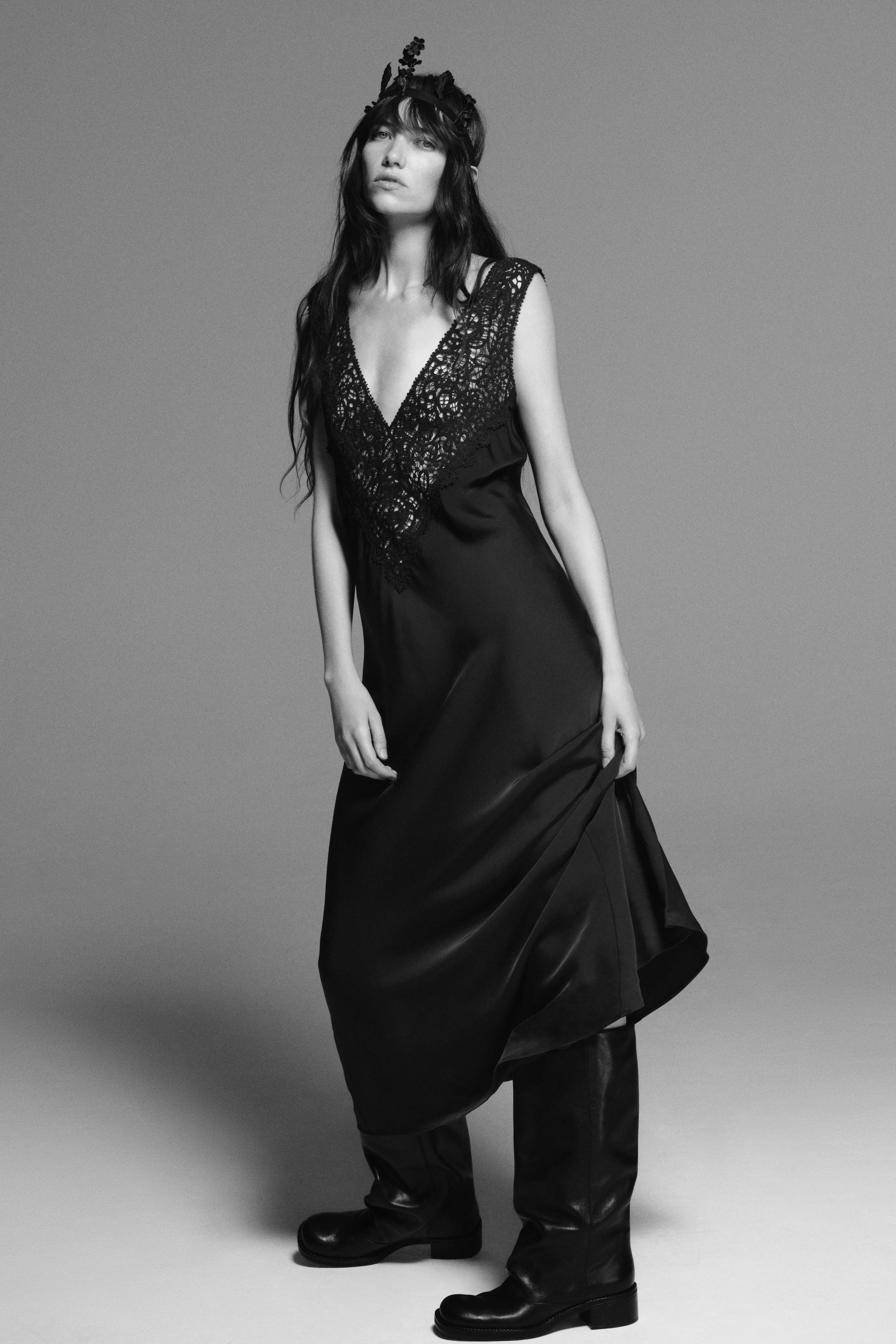 ПЛАТЬЕ С КРУЖЕВОМ — ZW COLLECTION — ZARA