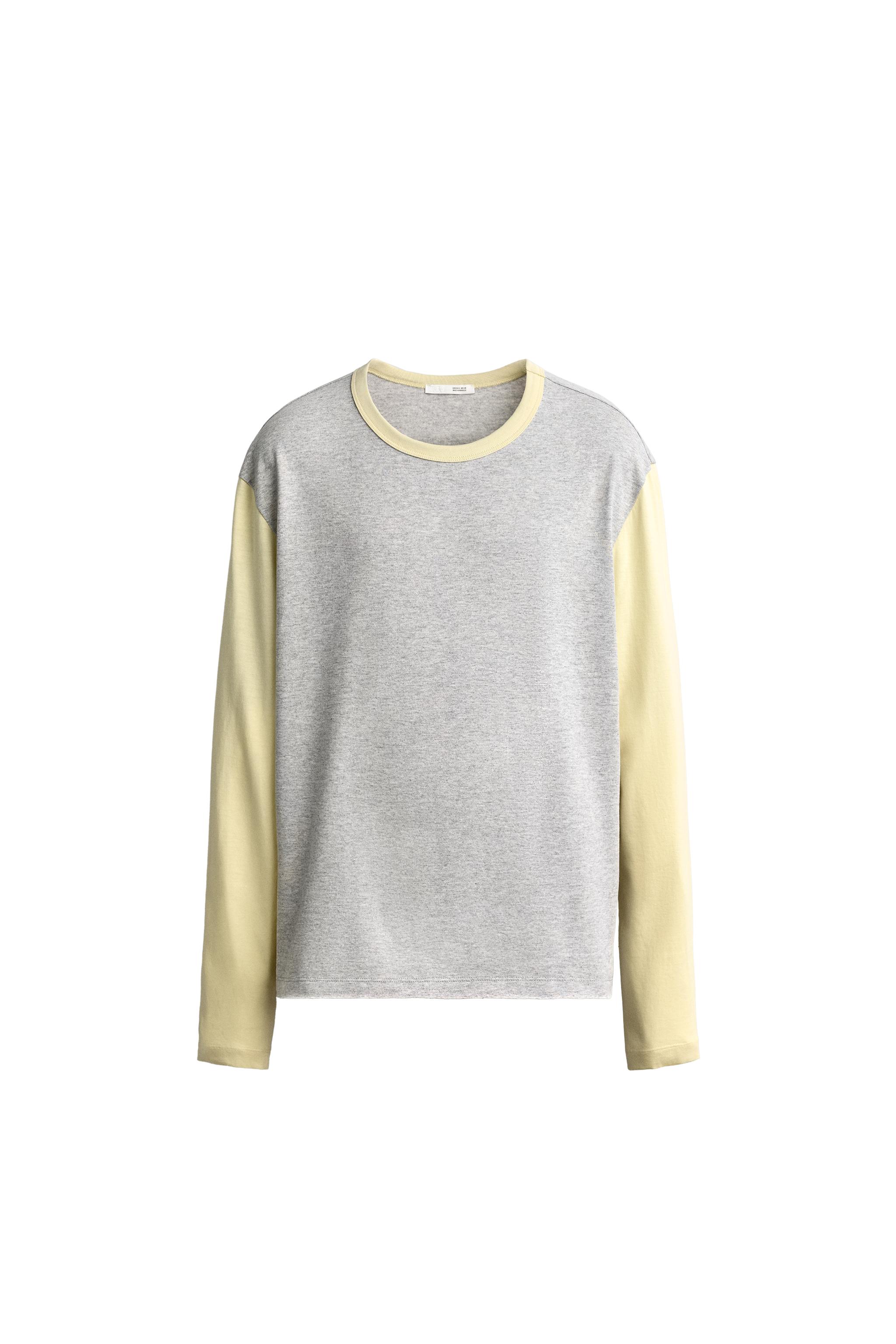 Футболка свободного кроя в стиле колор-блок — ZARA