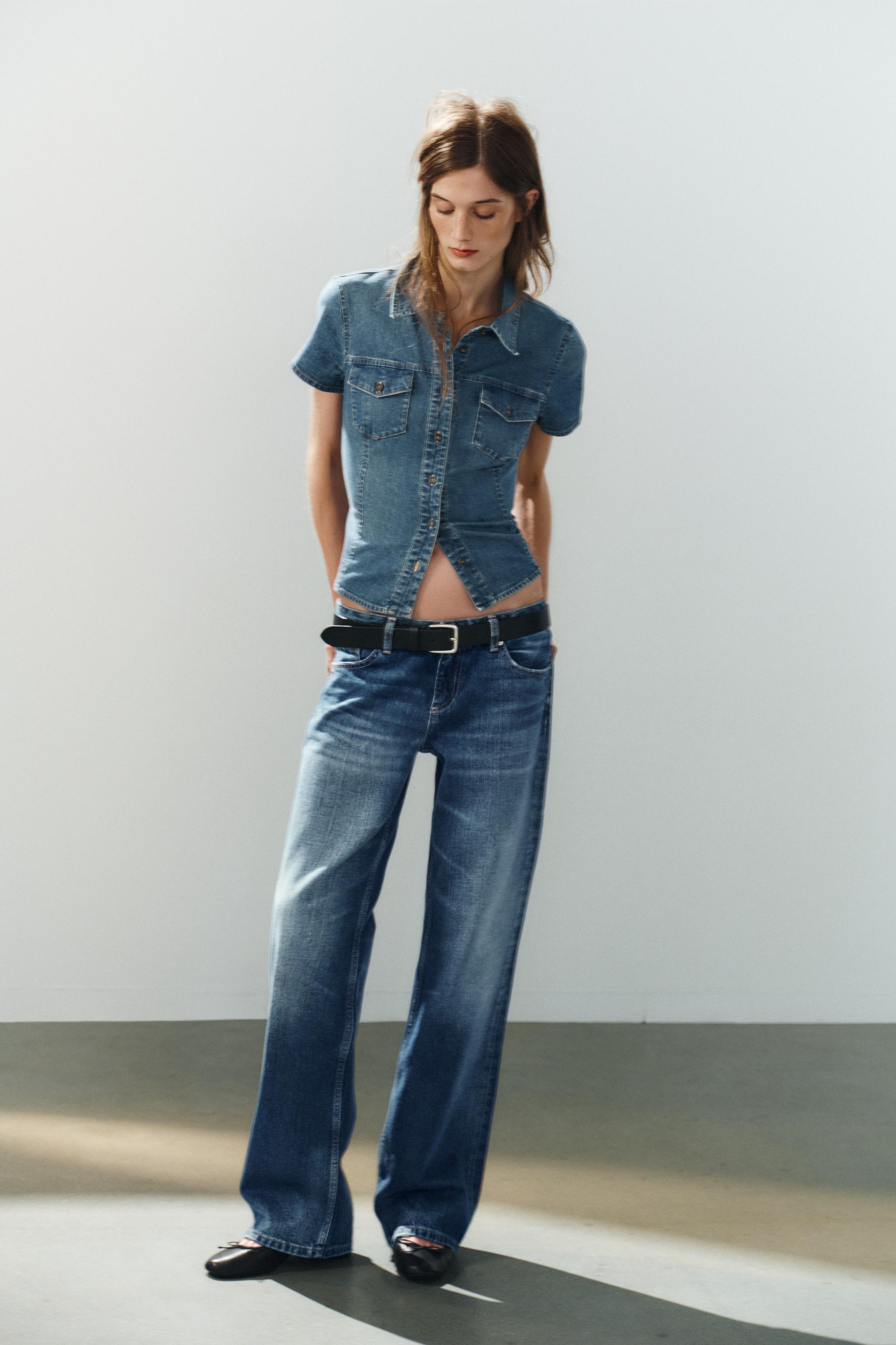ДЖИНСОВАЯ РУБАШКА TRF С КАРМАНАМИ — ZARA