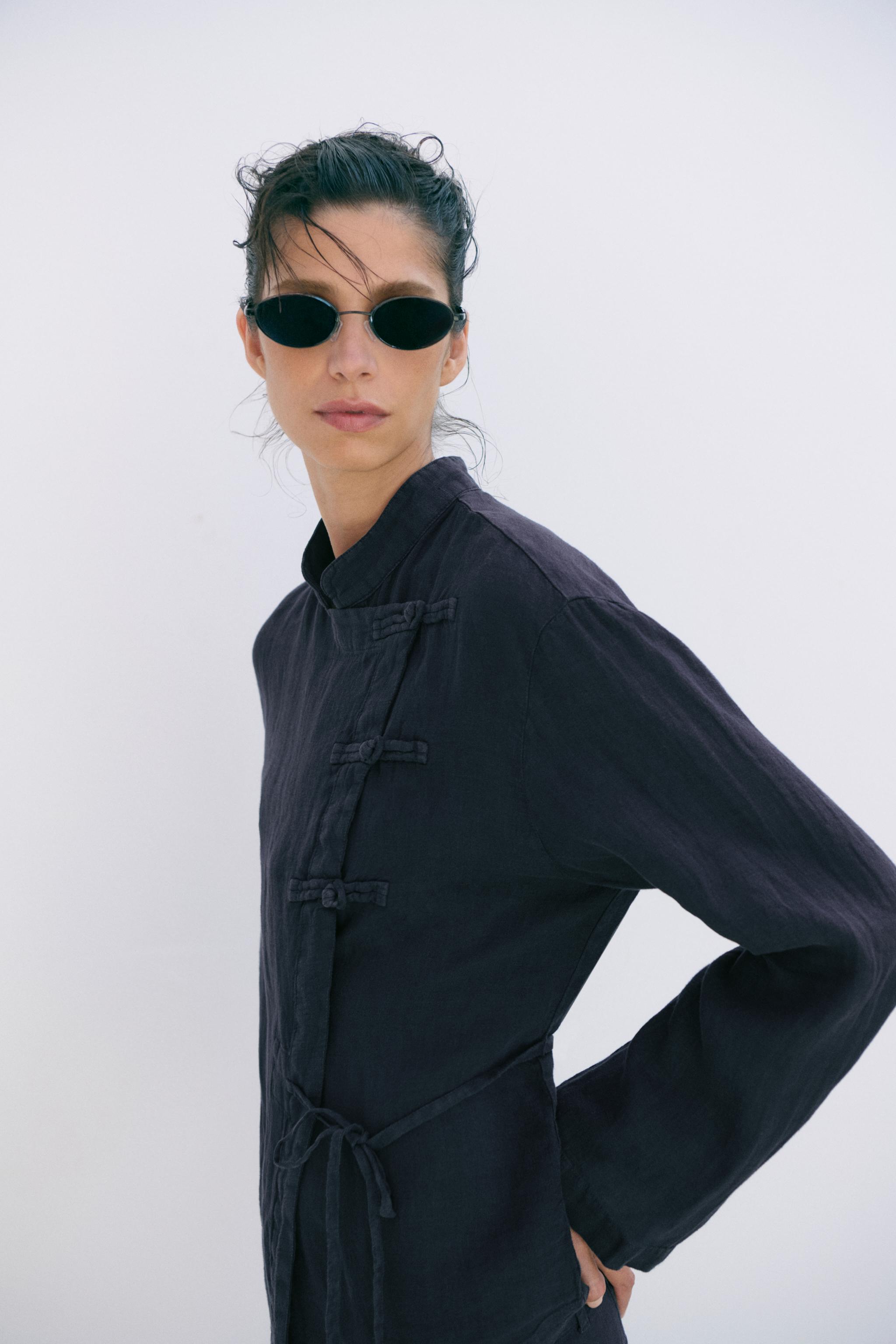 БЛУЗА НА ЗАПАХЕ ИЗ 100% ЛЬНА — ZW COLLECTION — ZARA