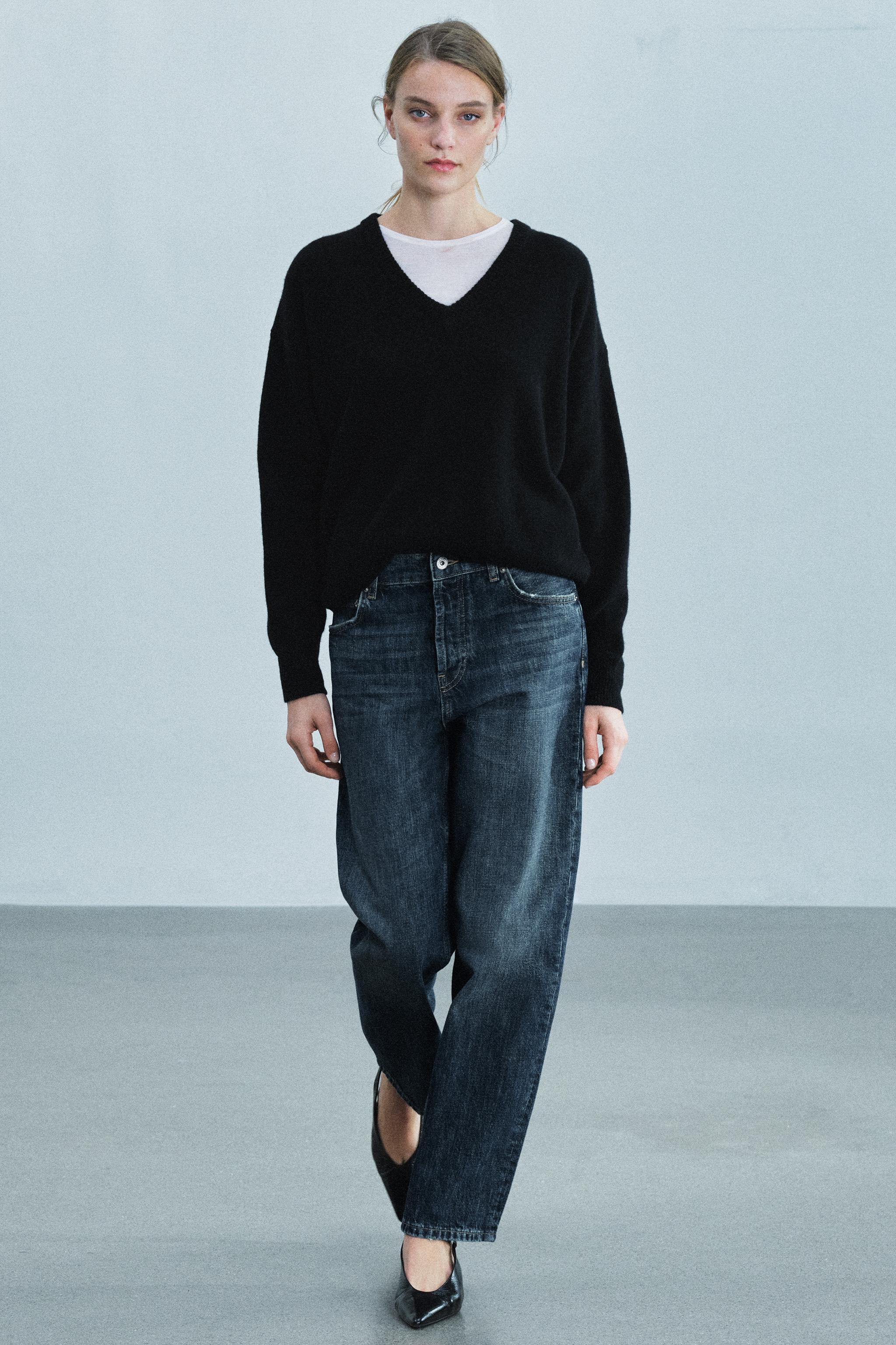 Джинсы ZW COLLECTION с прямыми штанинами и высокой посадкой — ZARA