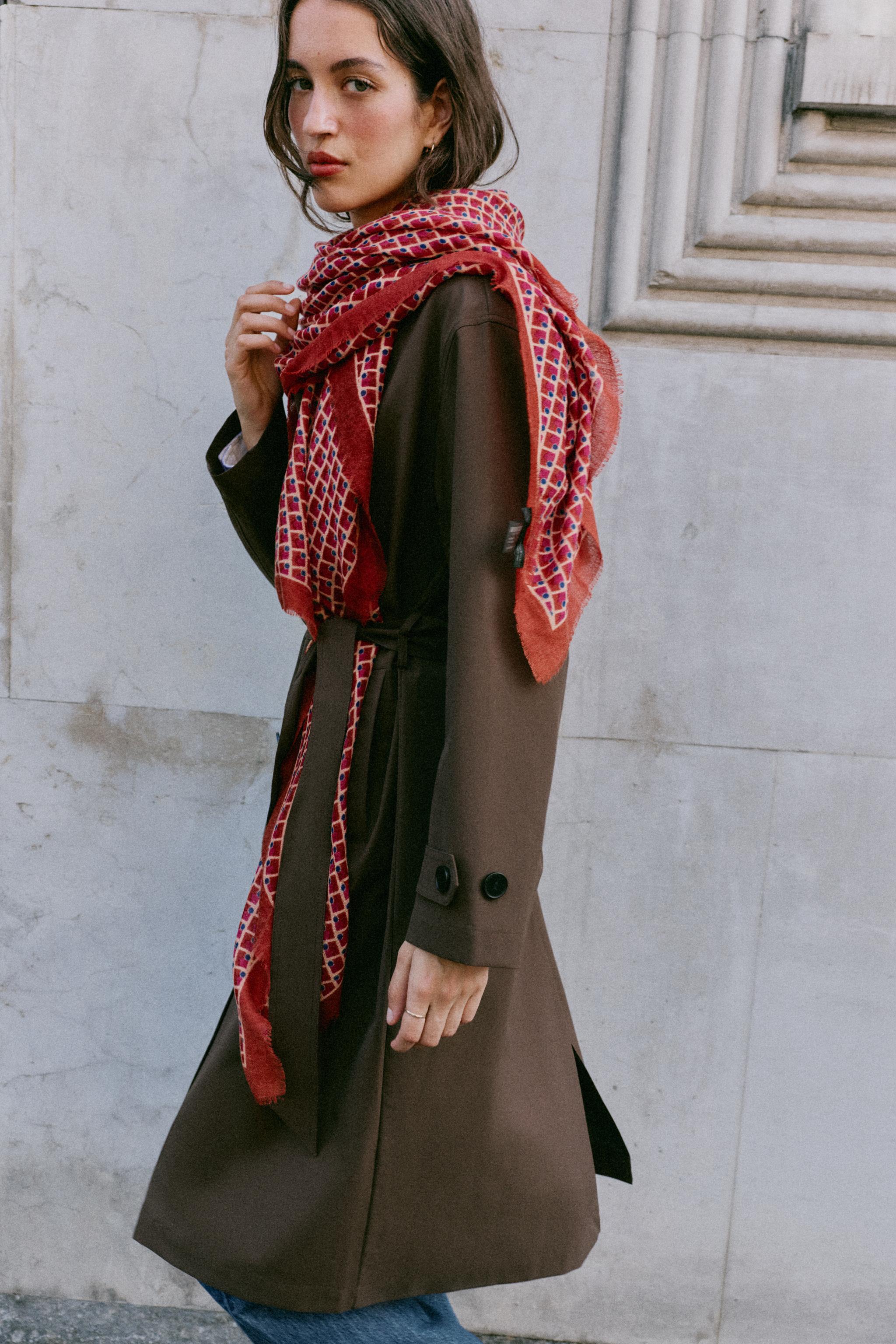 GEOMETRIC PRINT wool blend SCARF — ZARA