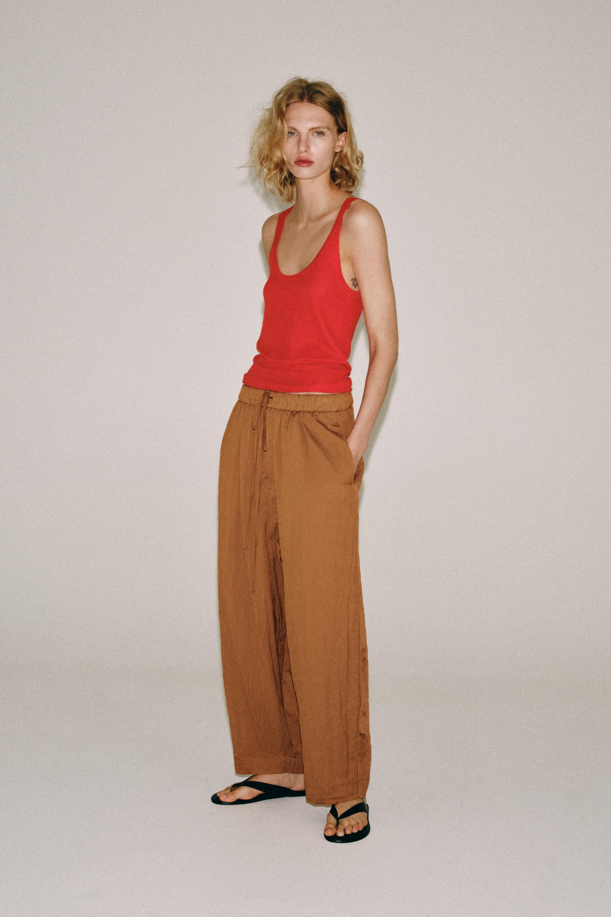 Брюки ZW COLLECTION струящегося кроя — ZARA