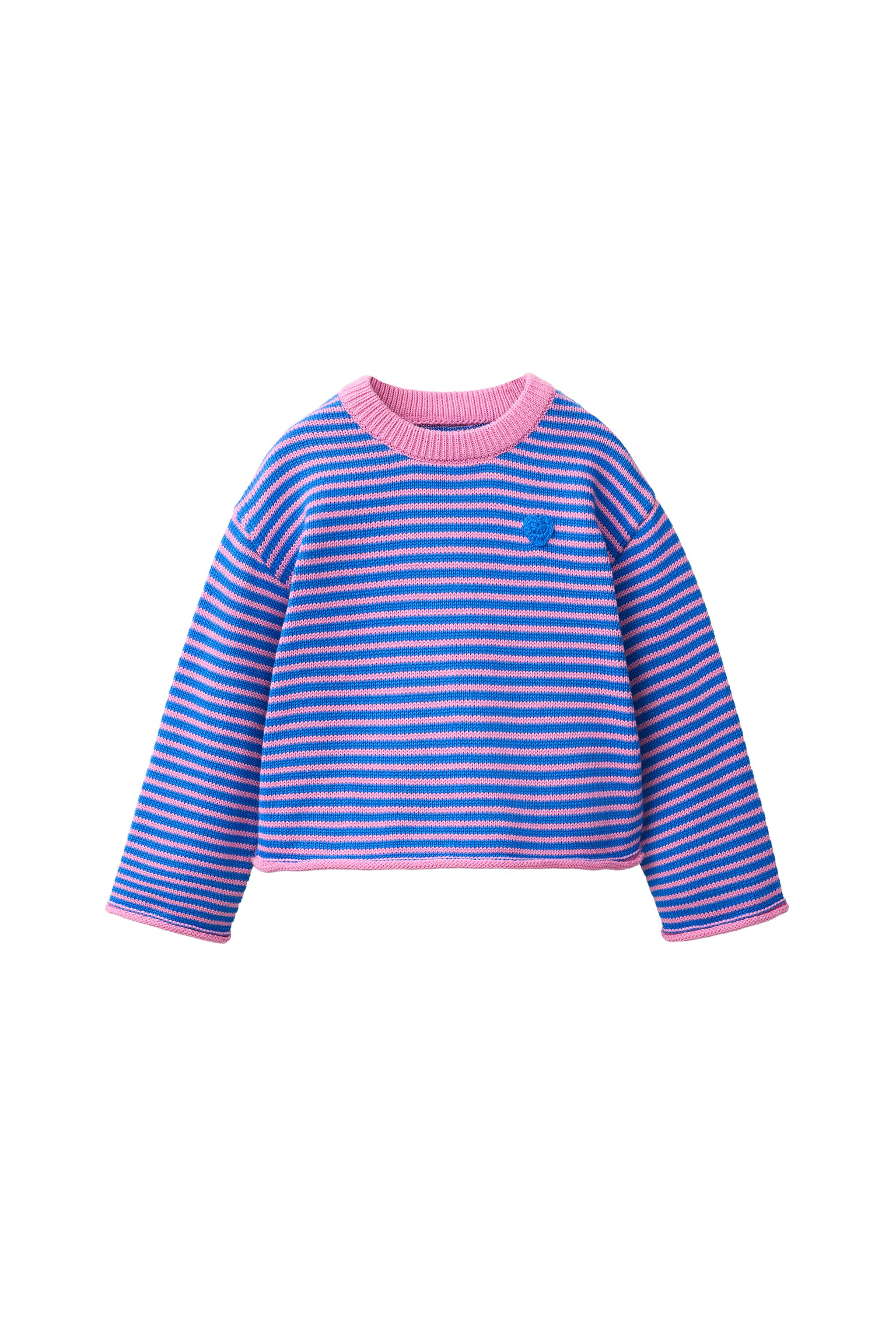 СВИТЕР В ПОЛОСКУ С ВЫШИТЫМ СЕРДЦЕМ — ZARA