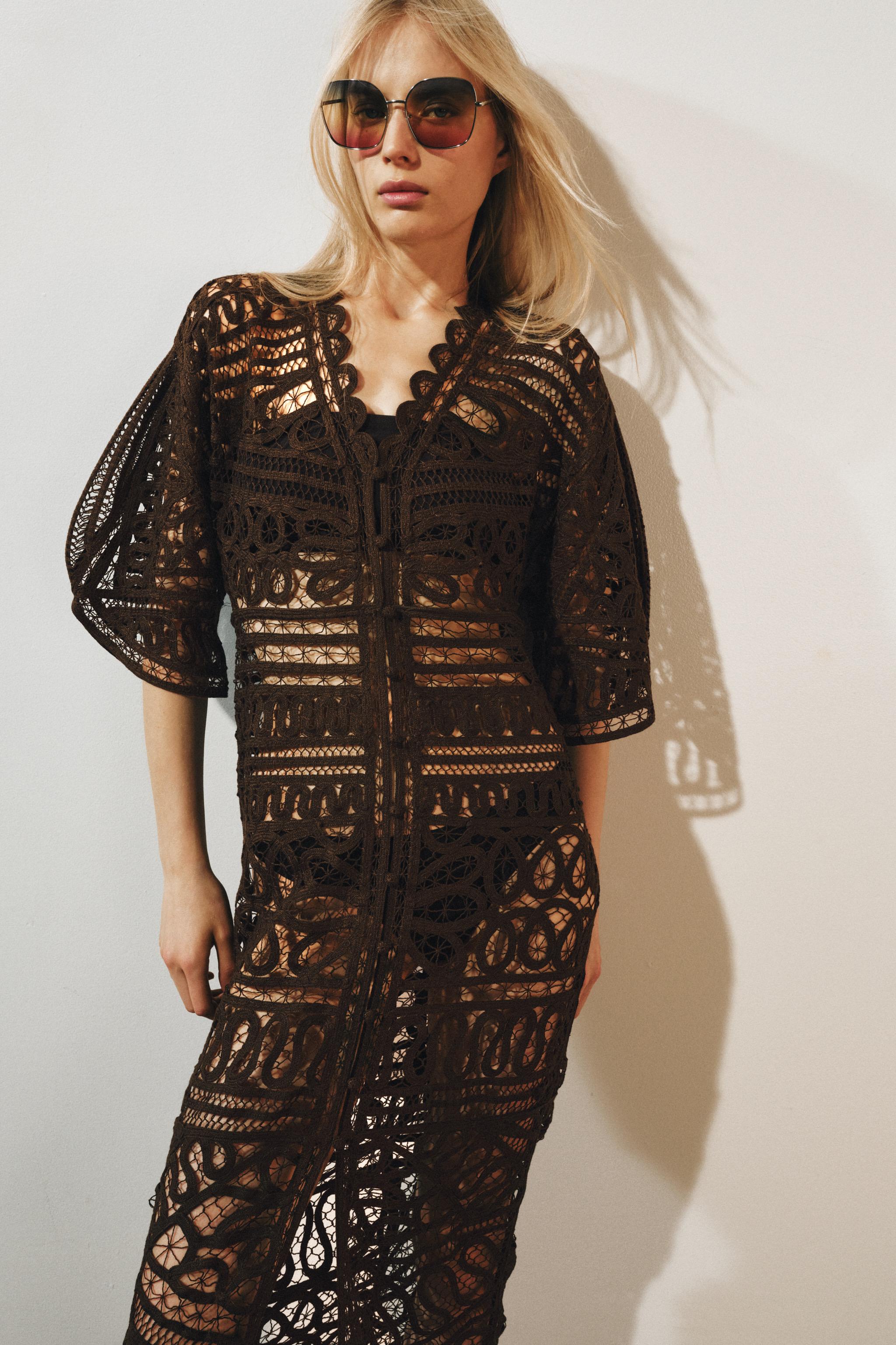 Длинное платье ZW COLLECTION из вязаного полотна — ZARA