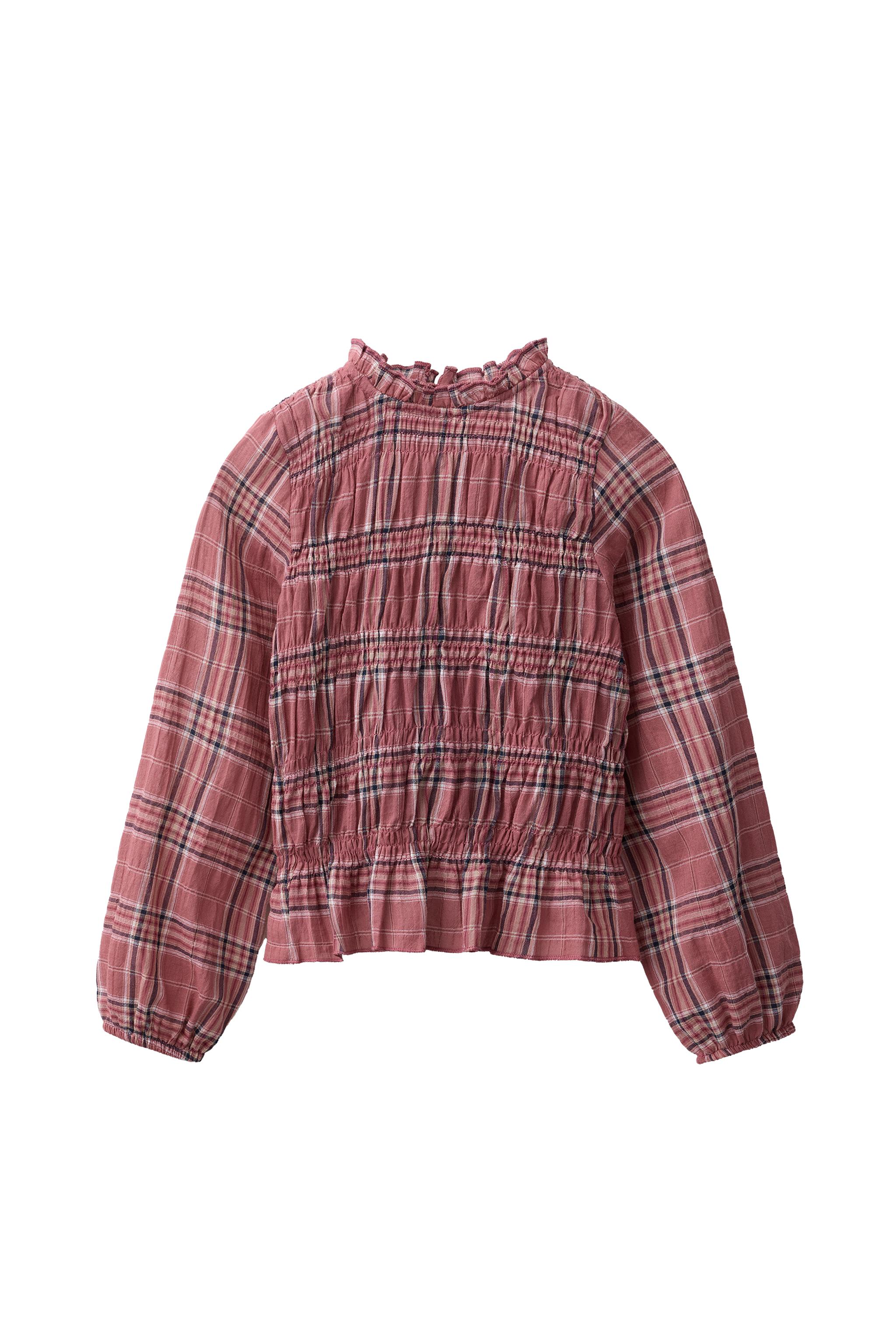 Рубашка в клетку на эластичном поясе — ZARA