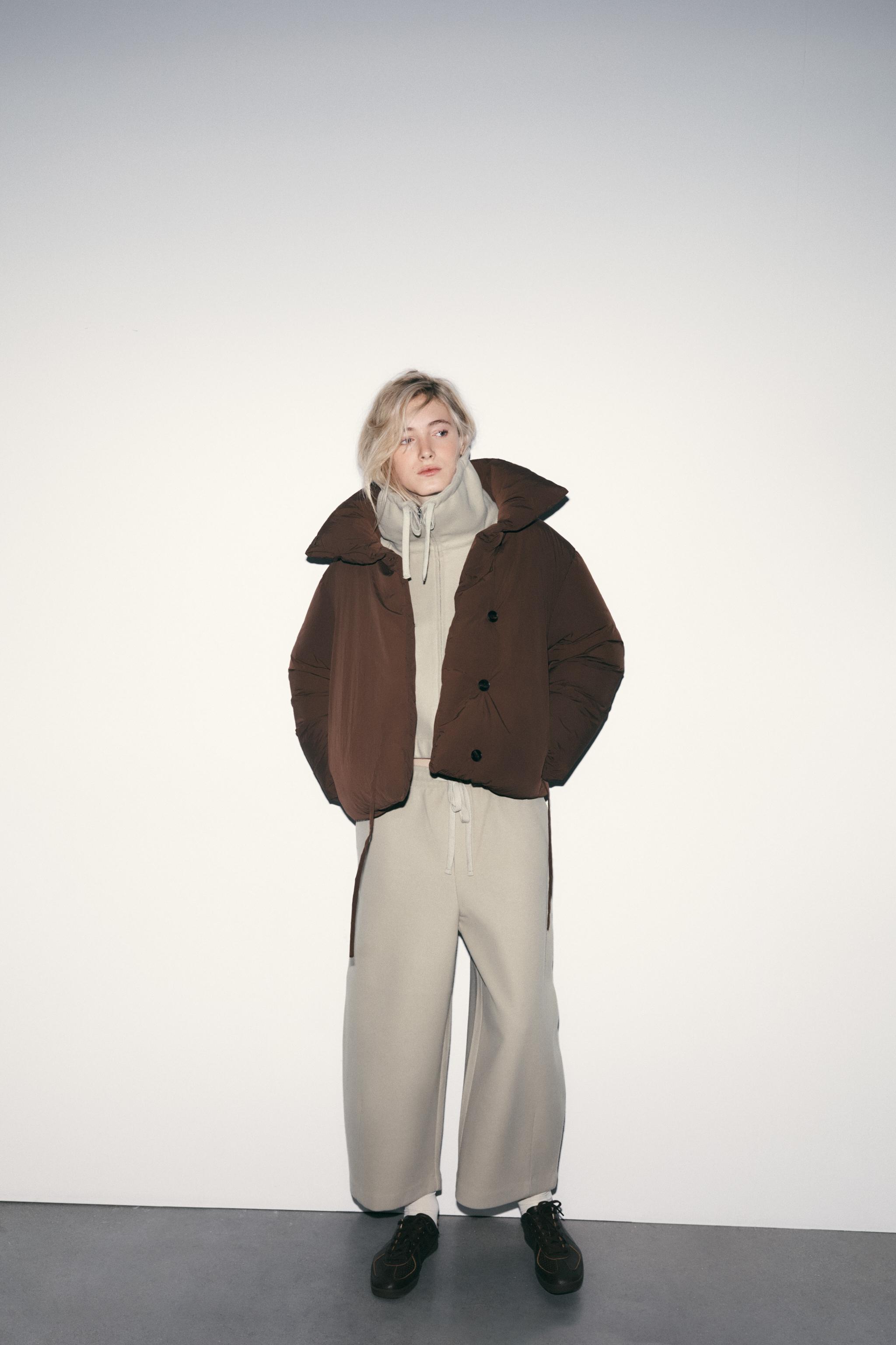 Укороченный анорак с водоотталкивающим эффектом и стёжкой — ZARA