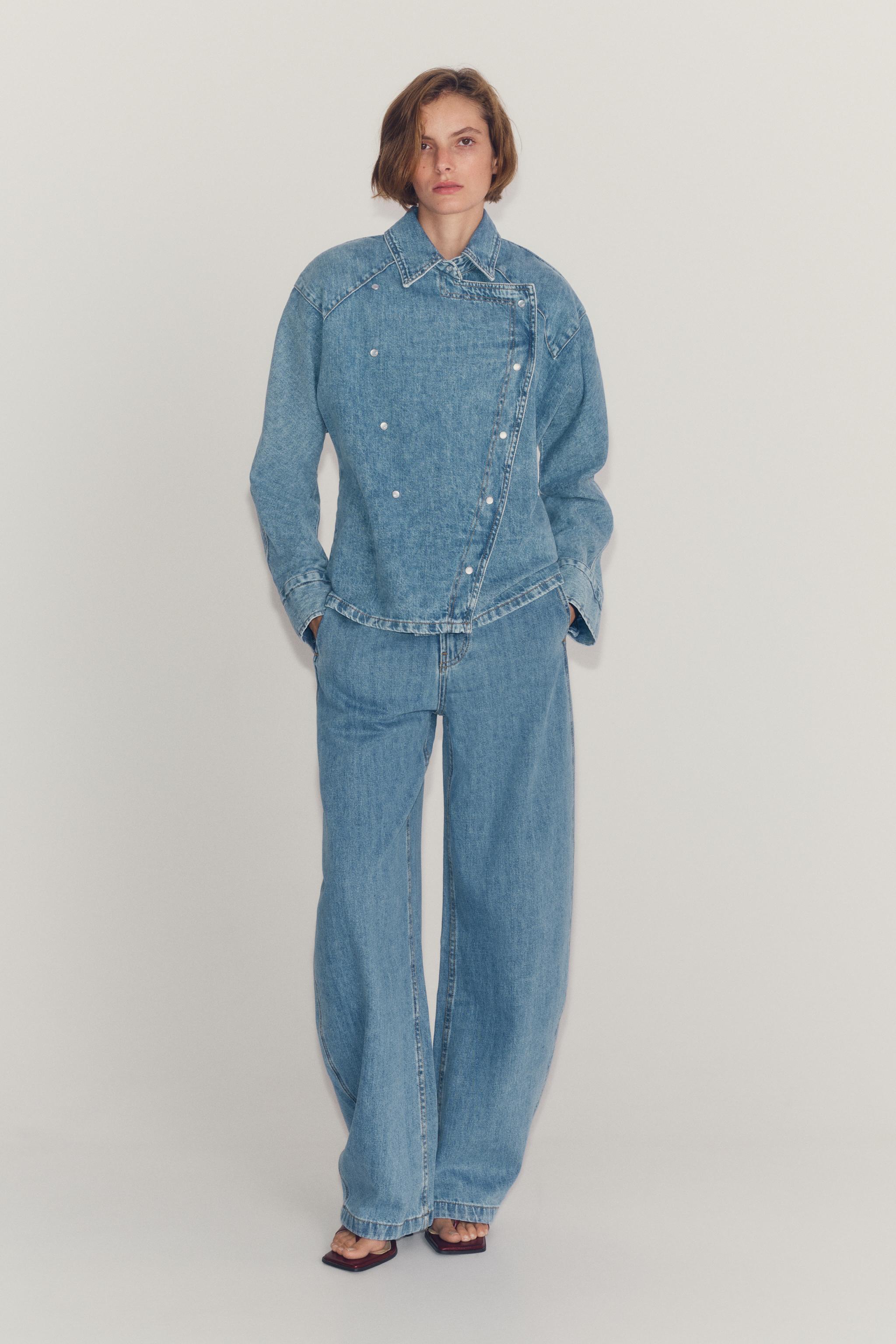 Джинсы ZW COLLECTION силуэта "баллон" с высокой посадкой — ZARA